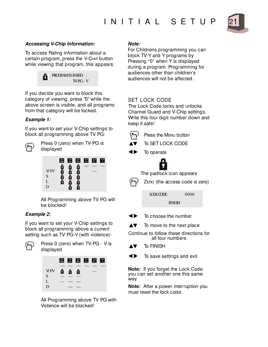 JVC AV 27D200 manual SET Lock Code, Accessing V-Chip Information 