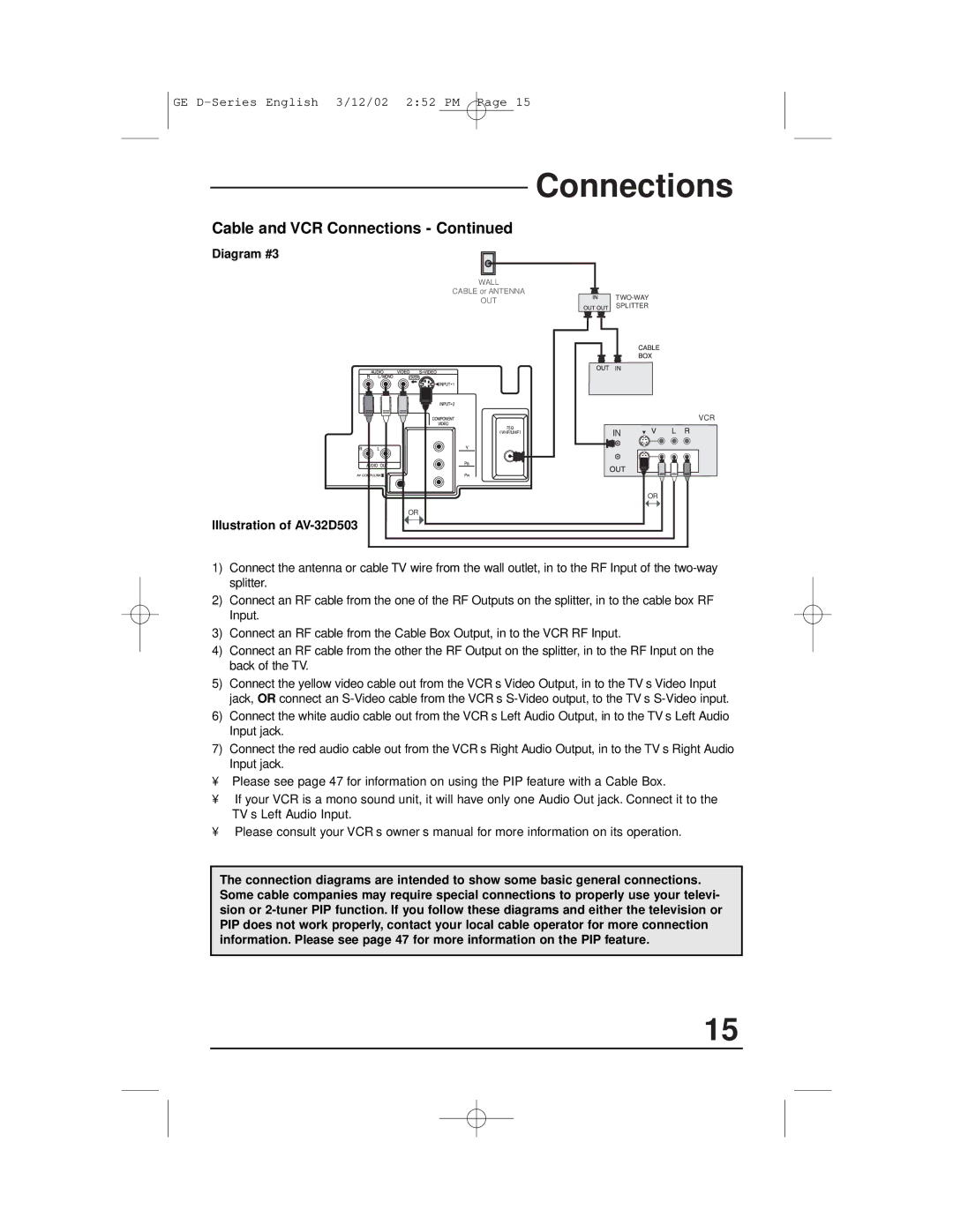 JVC AV-32D503, AV-27D503, AV-36D303, AV-36D203, AV-32D203, AV-32D303 manual Diagram #3 