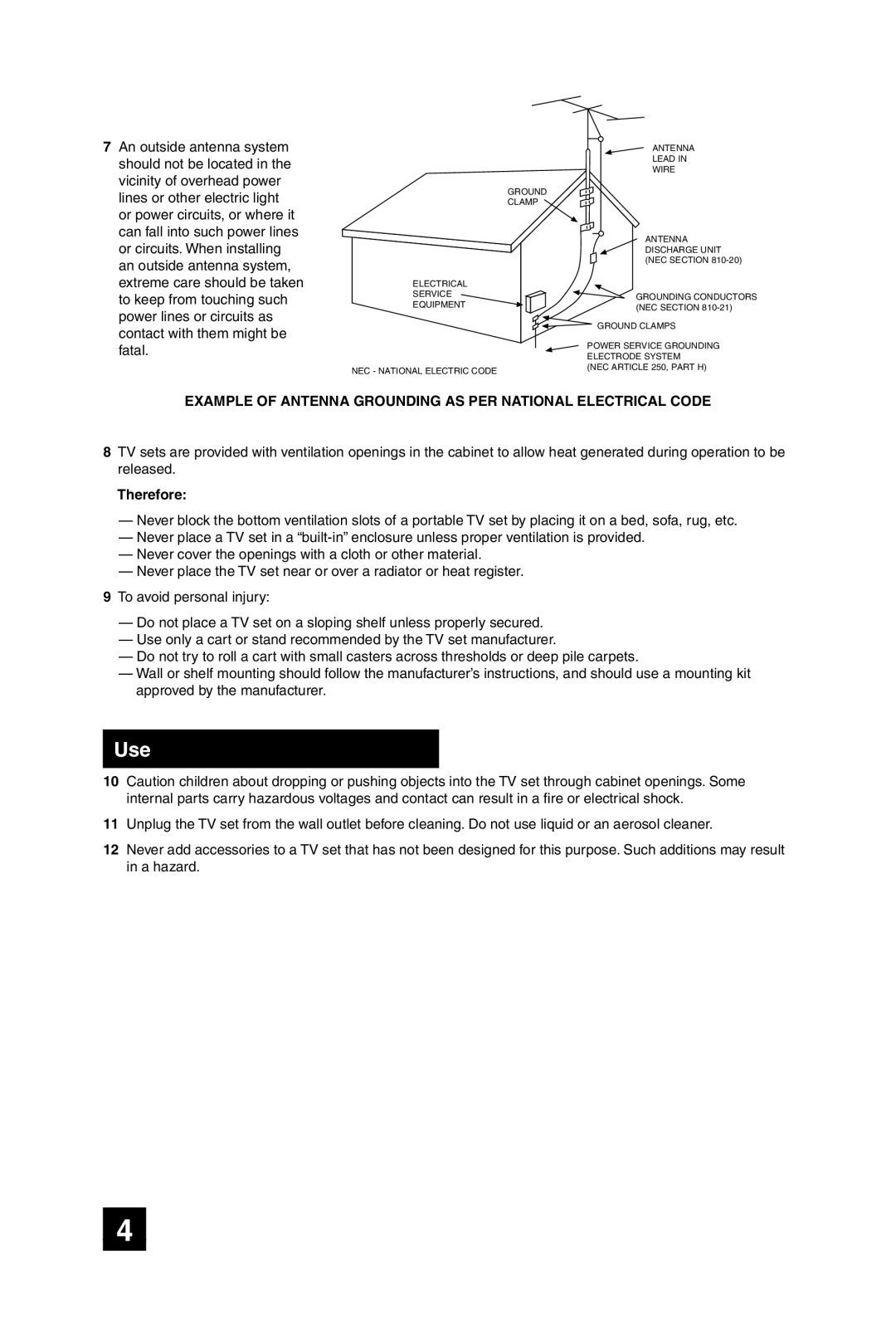 JVC AV 27F485 manual Use, Therefore 