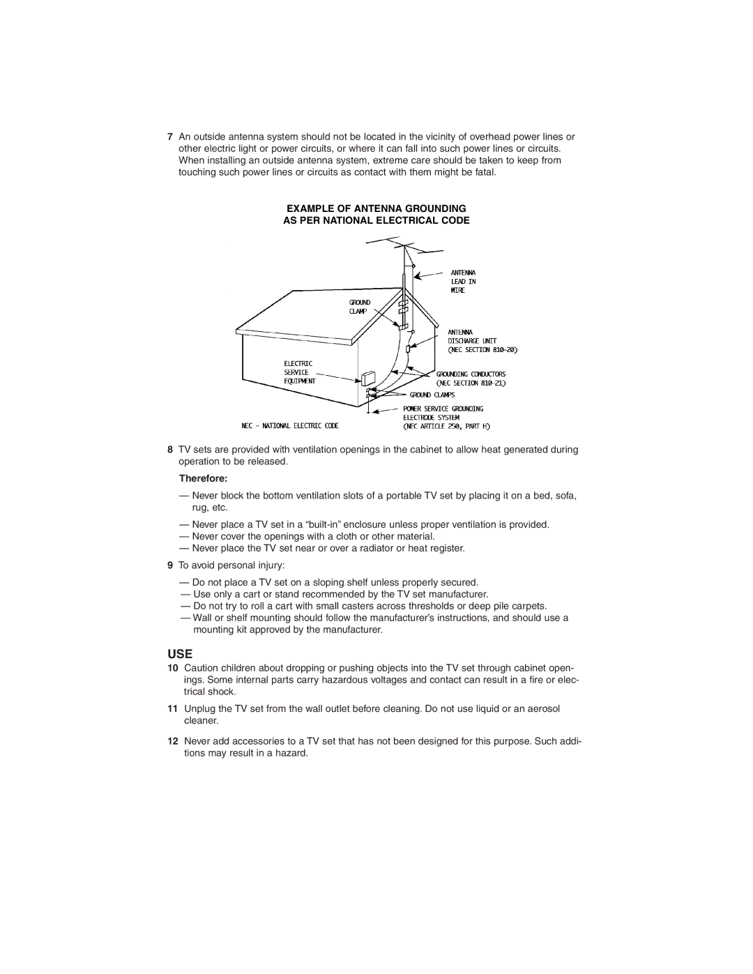 JVC AV-36F713, AV-27F803, AV-27F713, AV-27F703, AV-32F803, AV-32F713, AV-36F703 manual Use, Therefore 