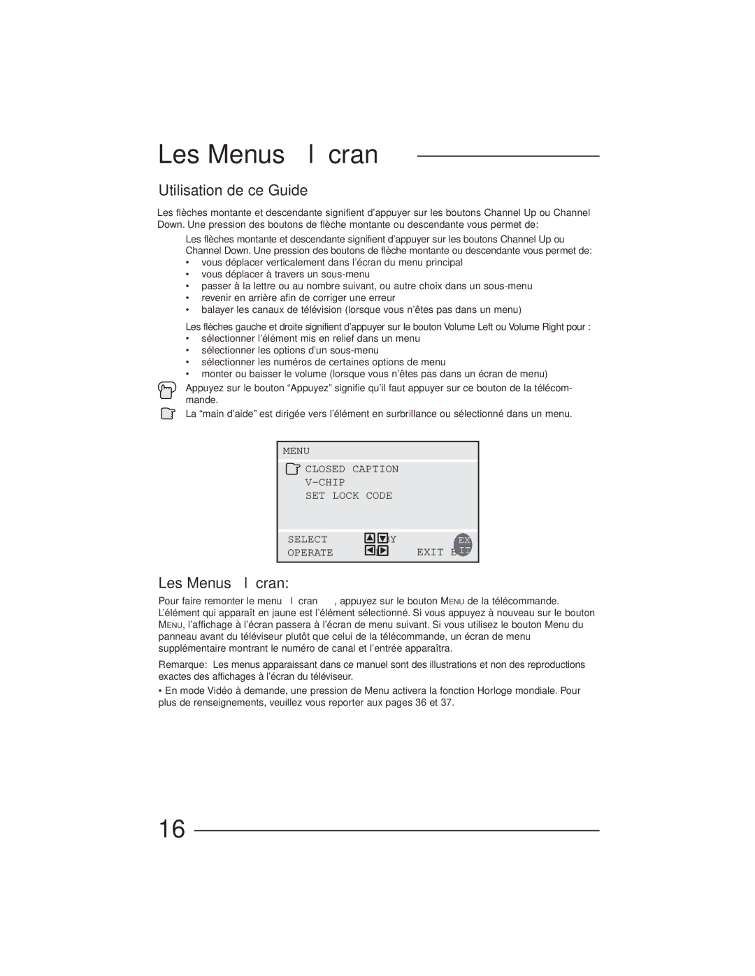 JVC AV-27GFH manual Les Menus à l’écran, Utilisation de ce Guide 