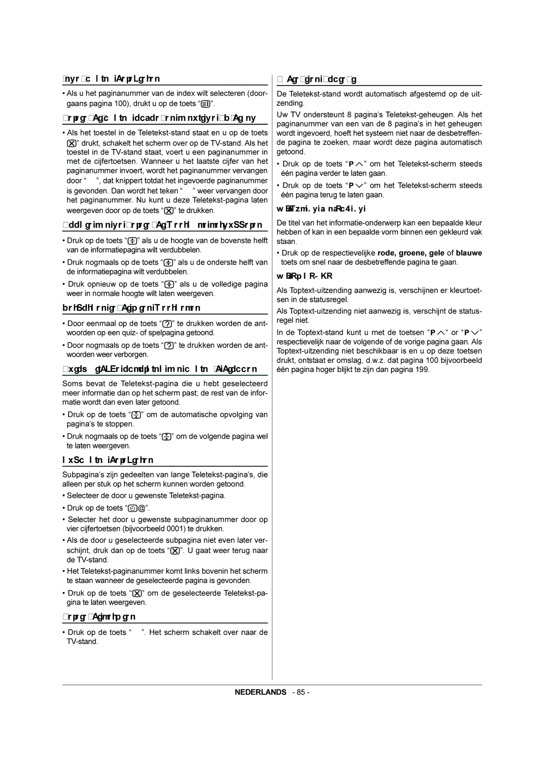 JVC AV-28BH8EPS Indexpagina selecteren, Teletekst-pagina opzoeken vanuit de TV-stand, Verborgen tekst laten weergeven 