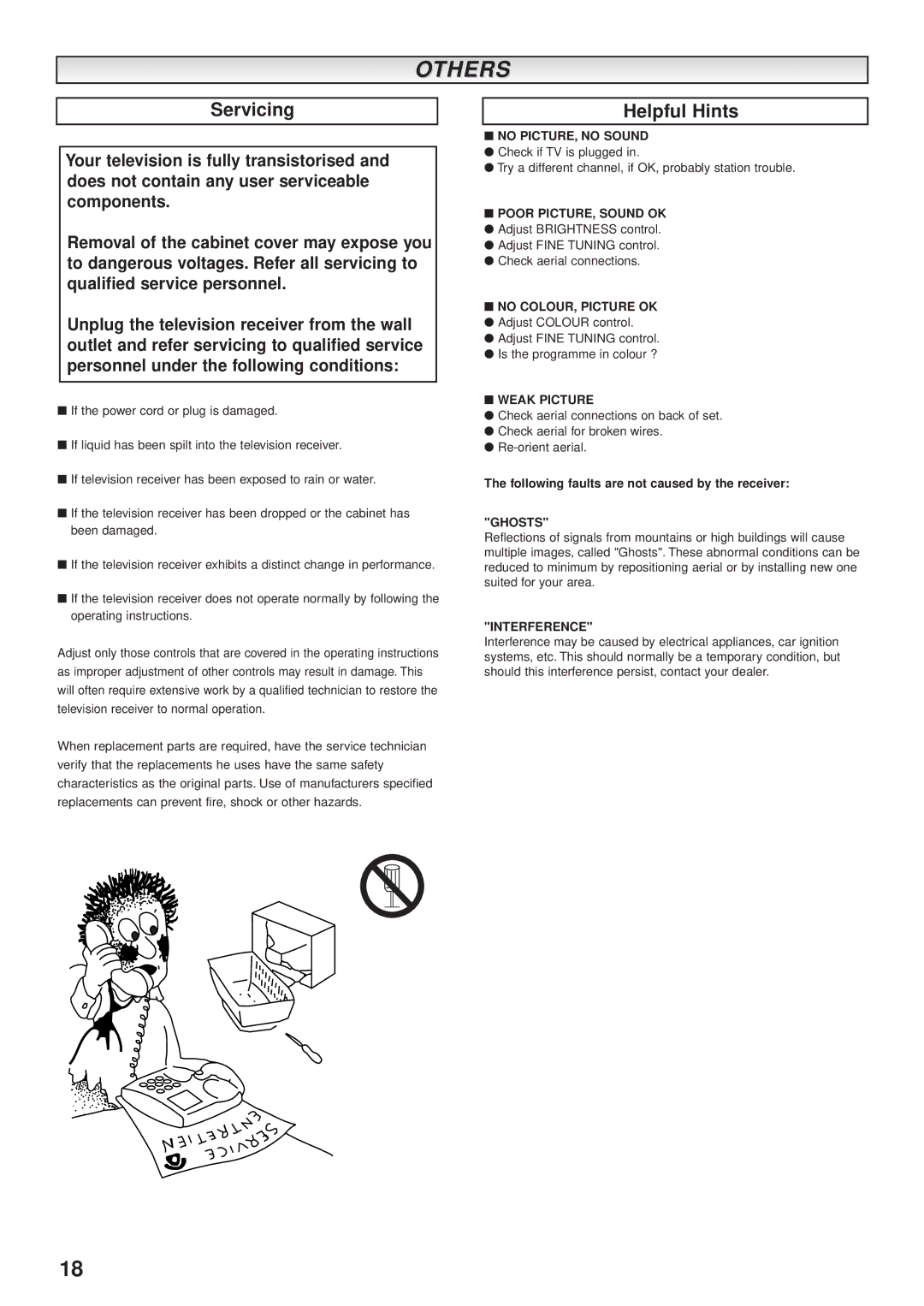 JVC AV-28BK5ECB, AV-28BK5ECS manual Servicing, Helpful Hints 