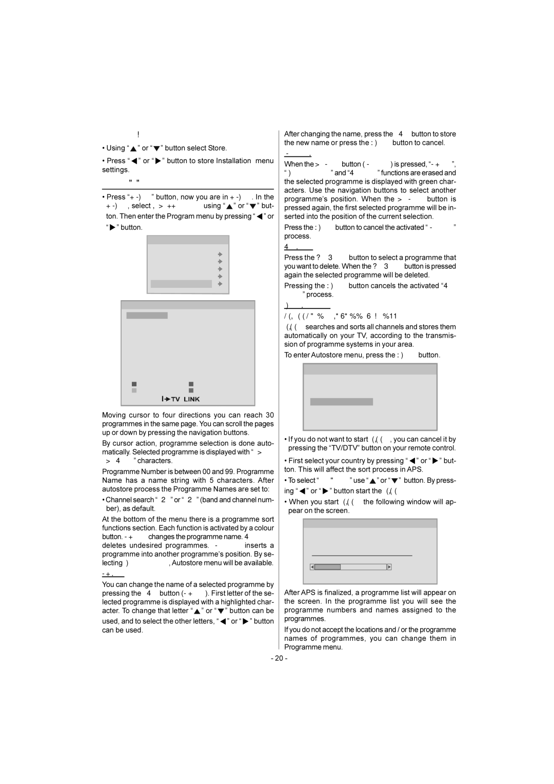 JVC AV-28E50SK, AV-32E50SK manual Button, Programme Menu 