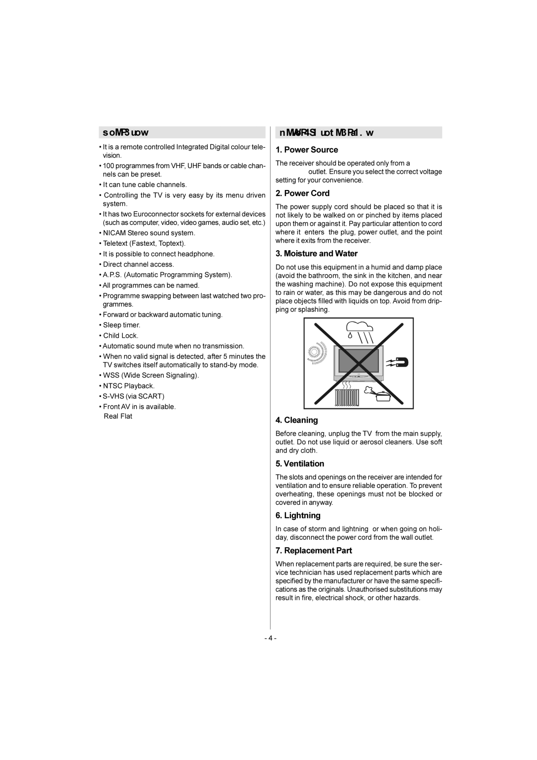 JVC AV-28E50SK, AV-32E50SK manual Features, Safety Precautions 