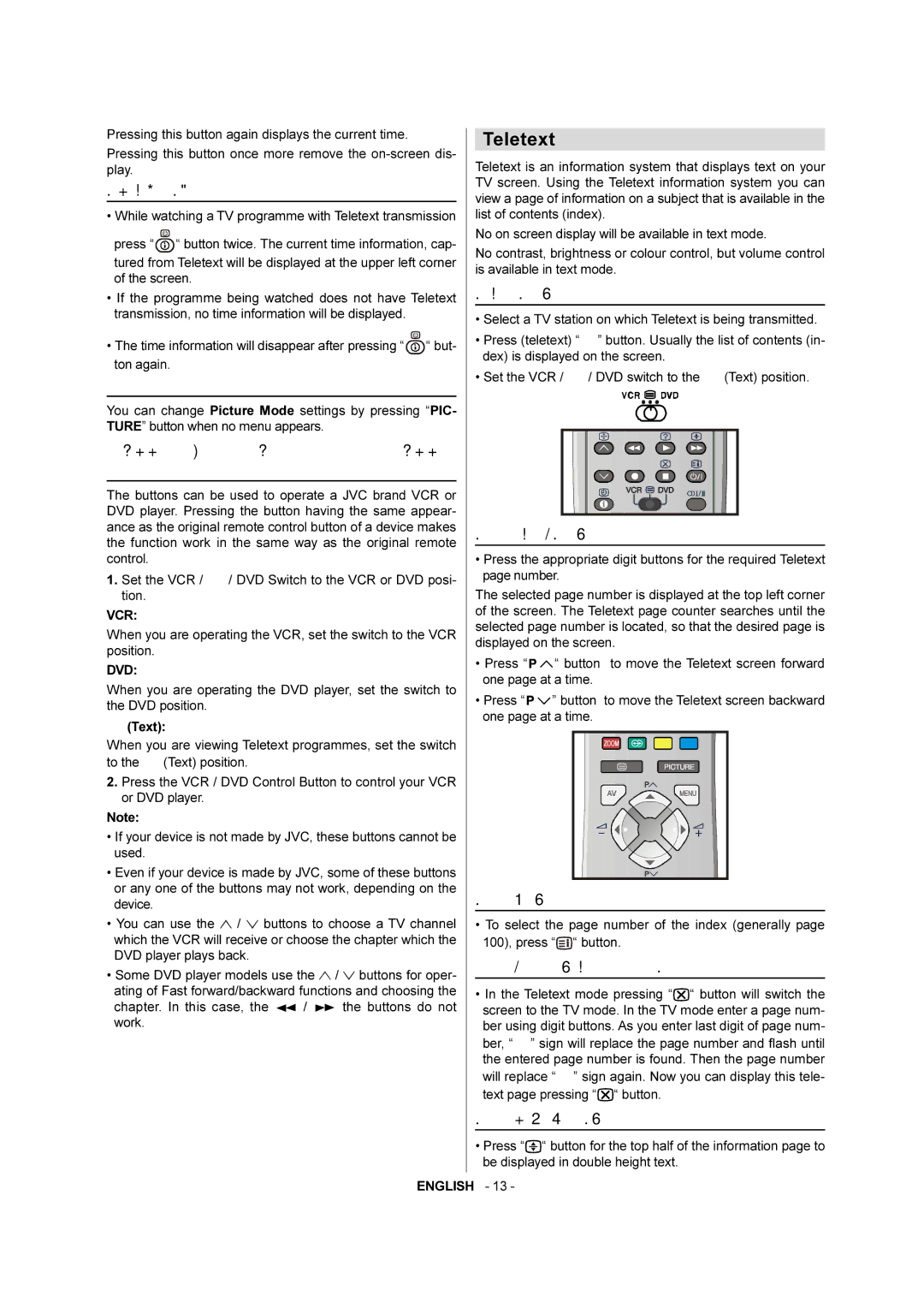 JVC AV-28F3SJ manual Teletext 