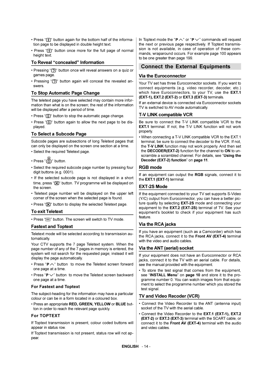 JVC AV-28F3SJ manual Connect the External Equipments 