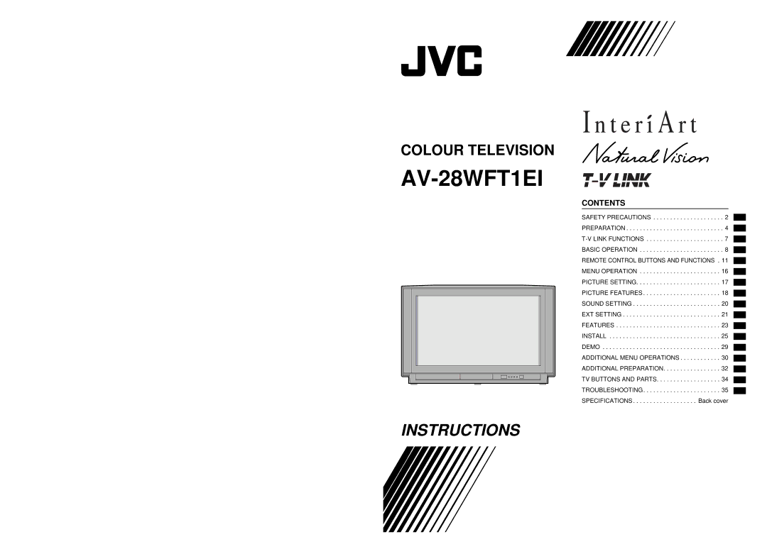 JVC LCT0622-001A-U, 0300-T-CR-JMUK specifications AV-28WFT1EI 