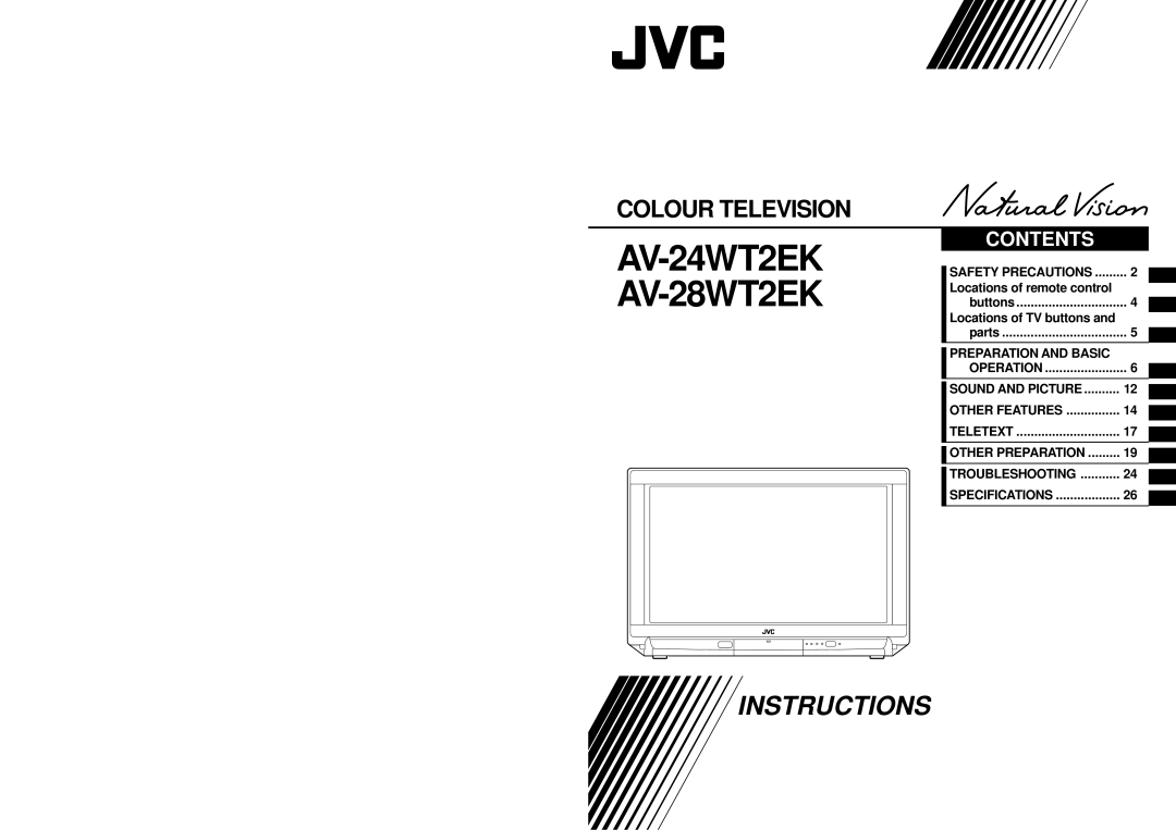 JVC specifications AV-24WT2EK AV-28WT2EK 