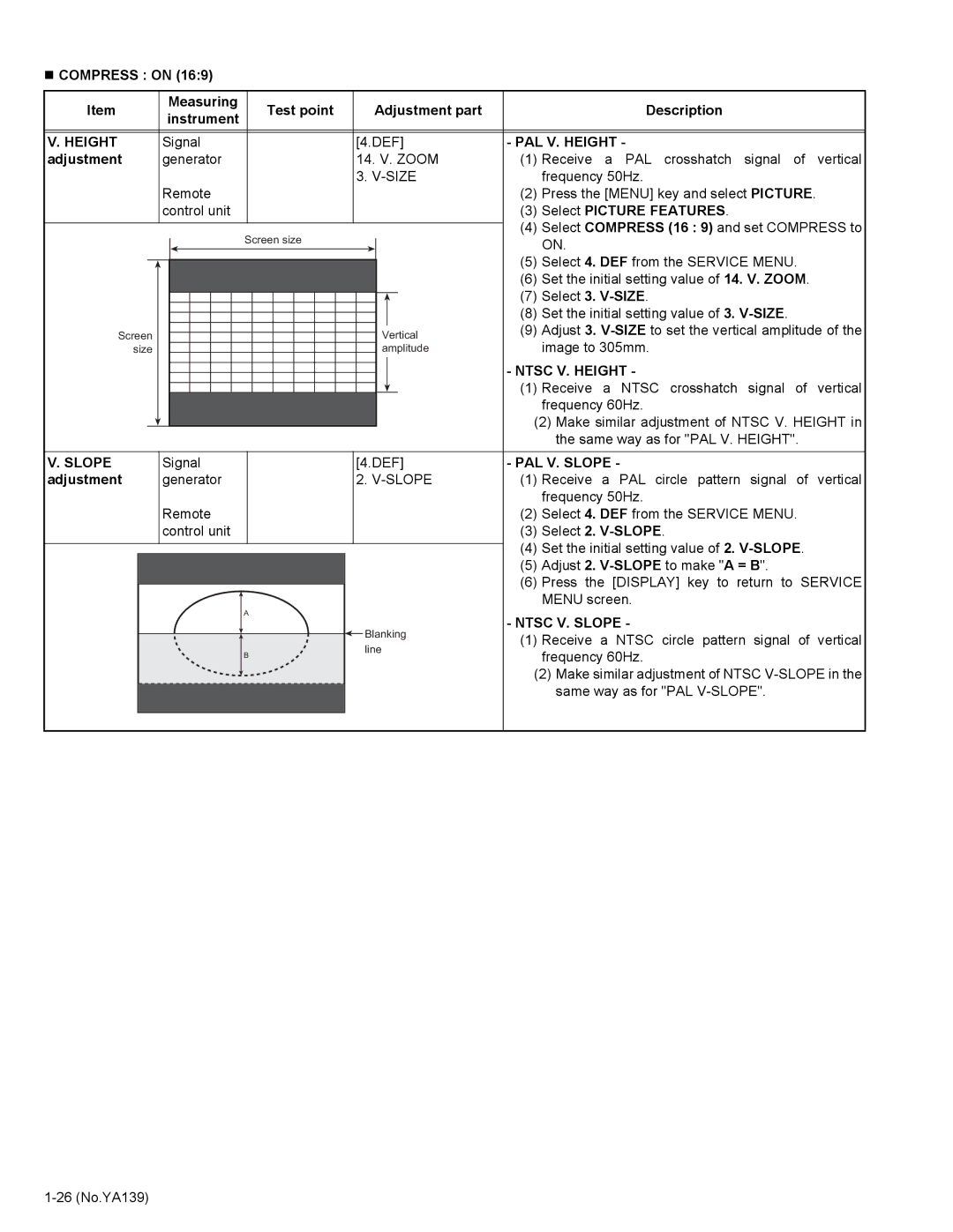 JVC AV-29V514/B service manual Height, Select Picture Features 