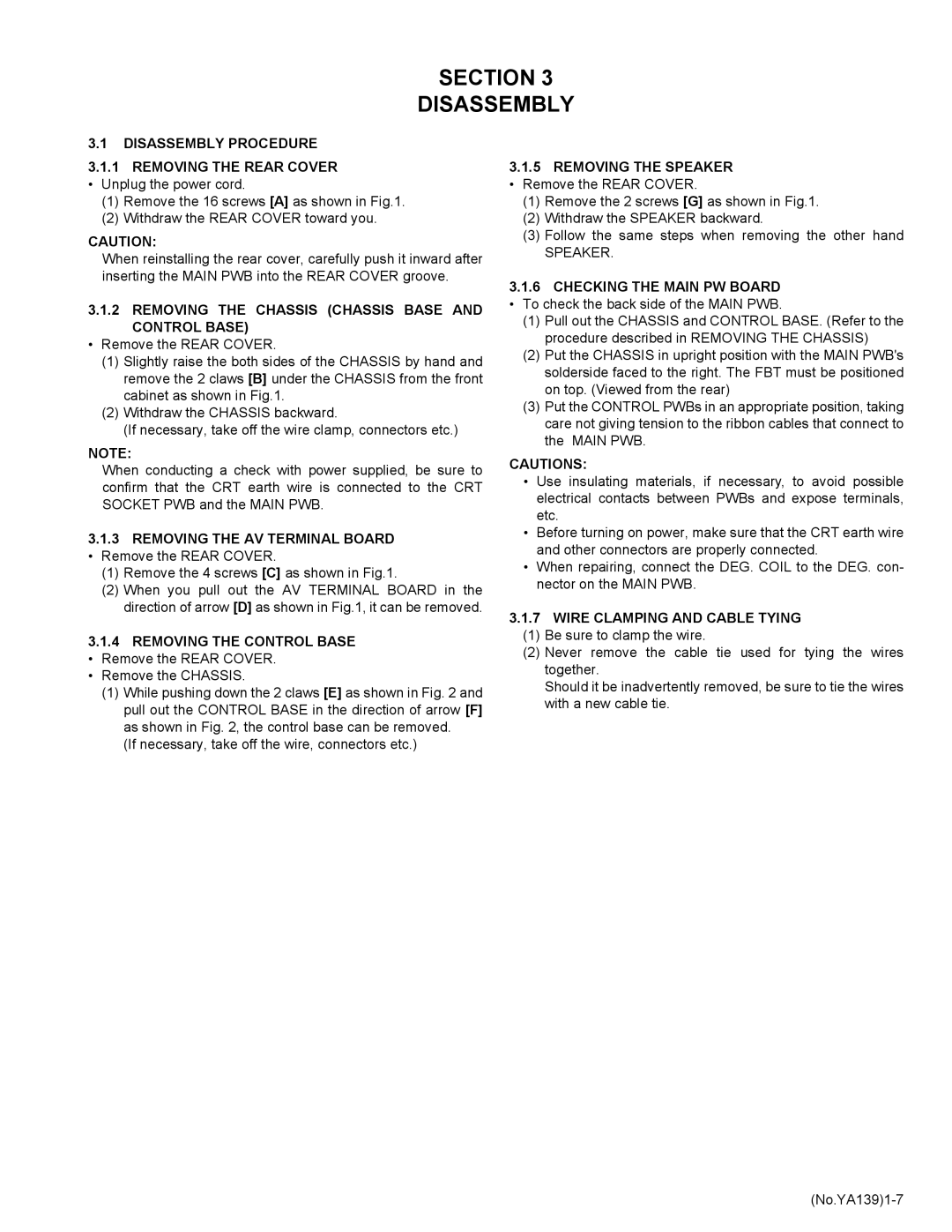 JVC AV-29V514/B service manual Section Disassembly 