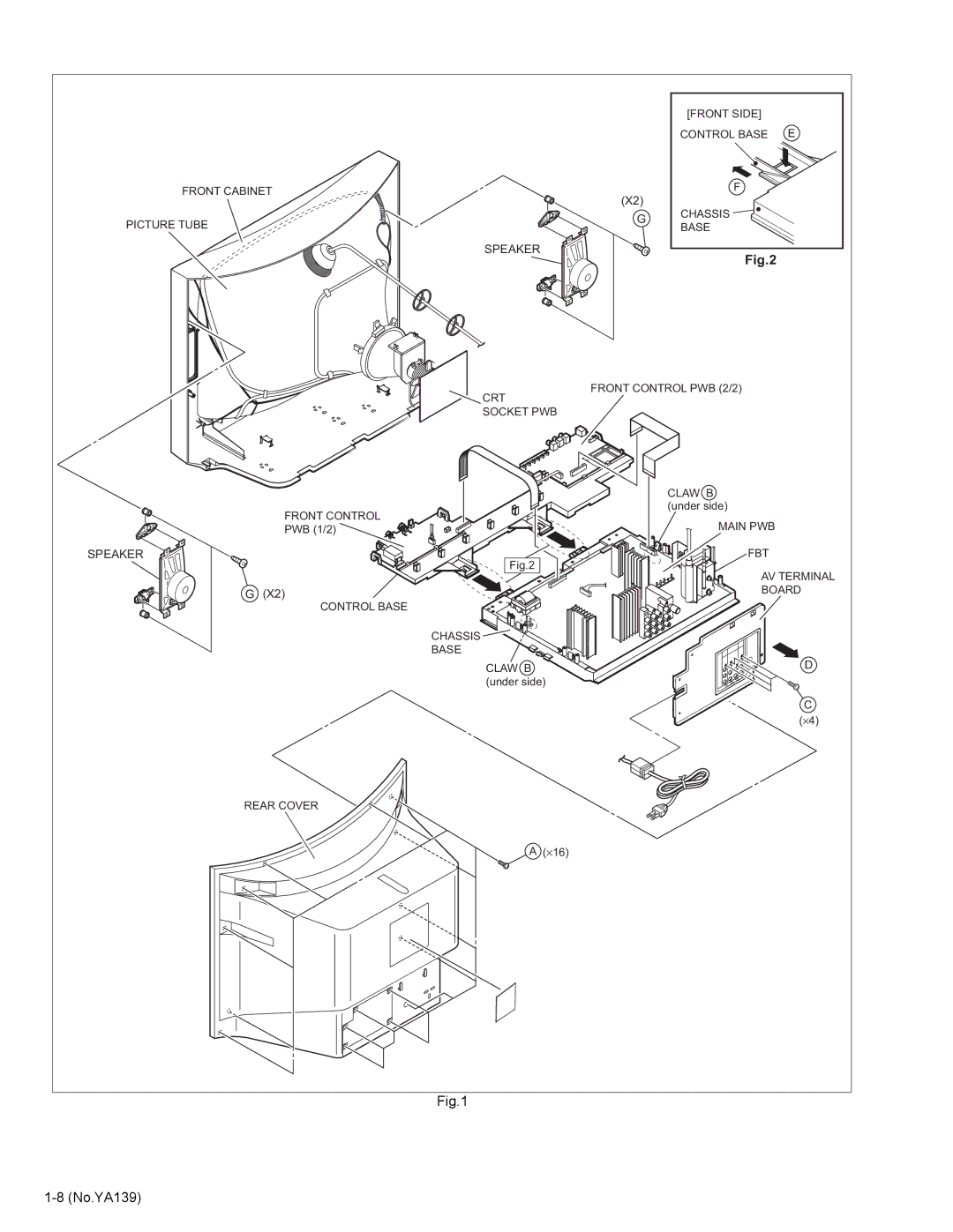 JVC AV-29V514/B service manual Main PWB Speaker FBT 