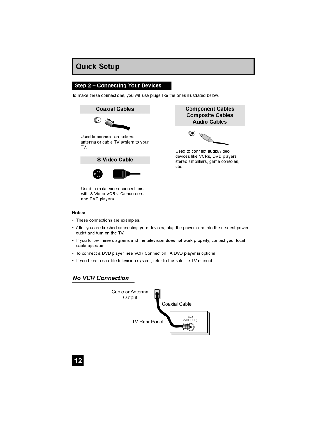 JVC AV-30W777, AV-30W767, AV 30W777 manual Connecting Your Devices, Video Cable 