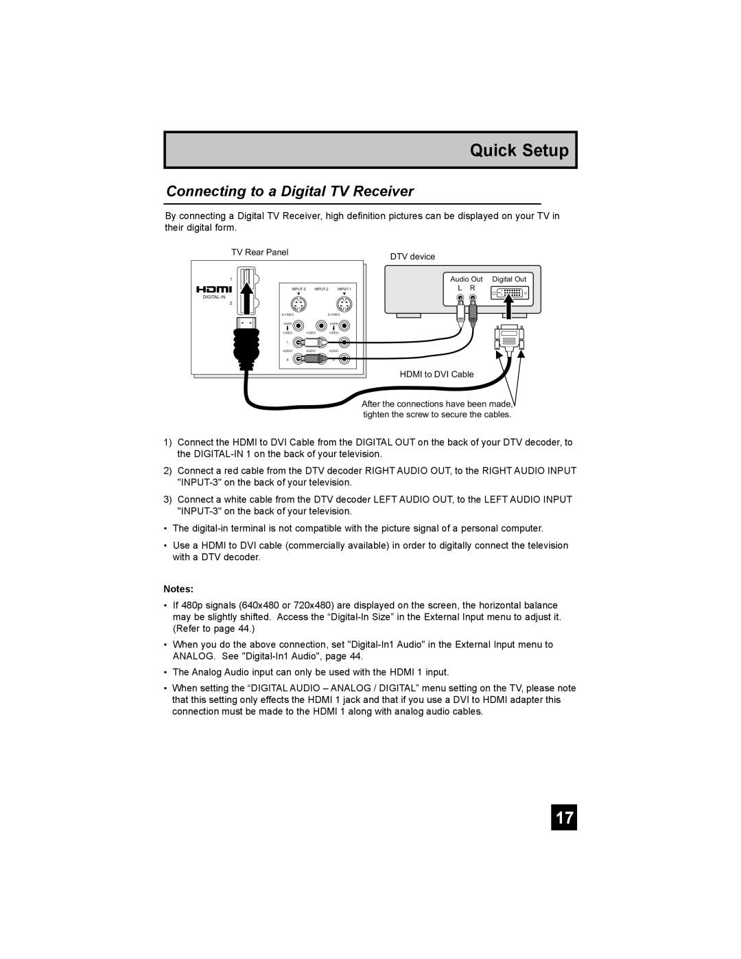 JVC AV 30W777, AV-30W777, AV-30W767 manual Connecting to a Digital TV Receiver 