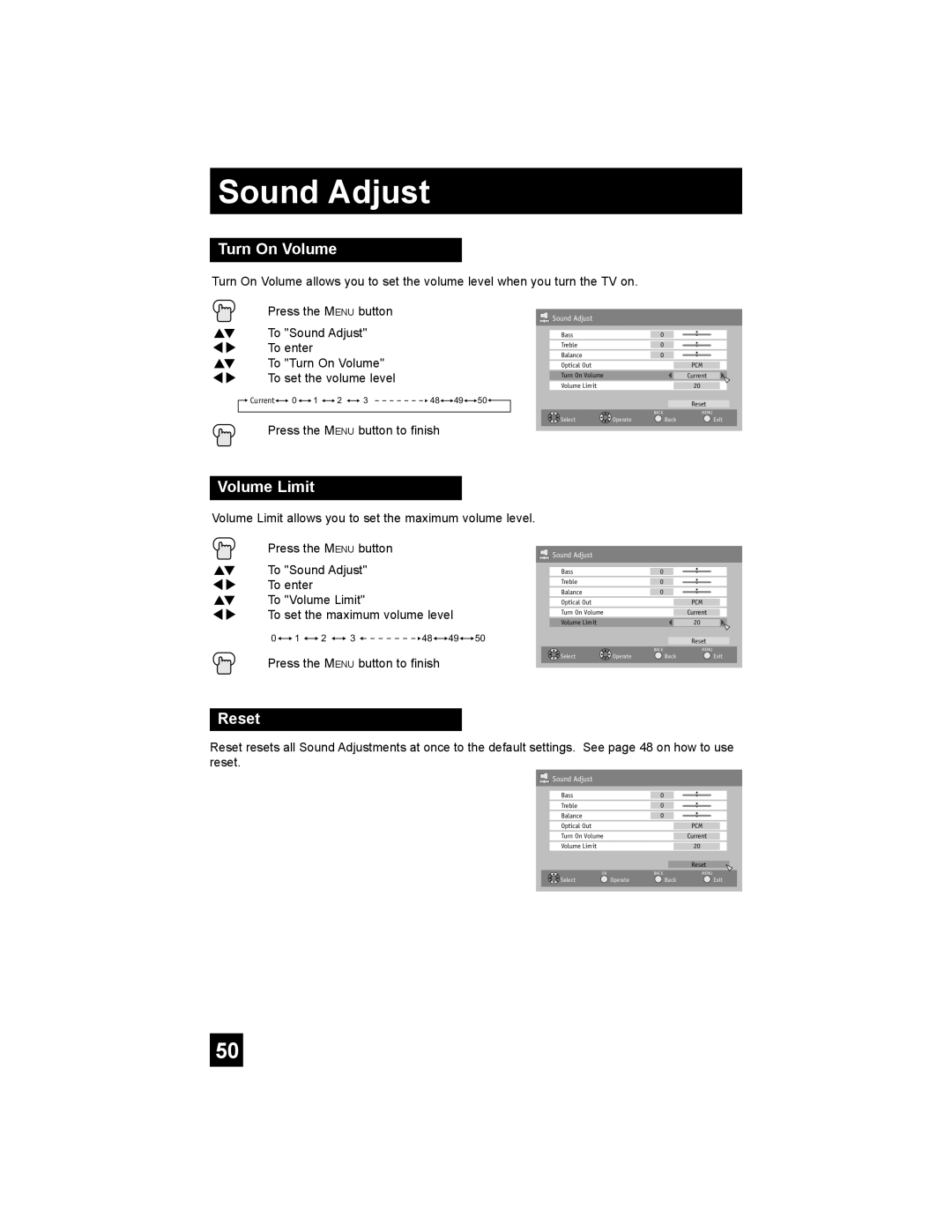 JVC AV-30W777, AV-30W767, AV 30W777 manual Volume Limit, To Turn On Volume, To set the volume level 