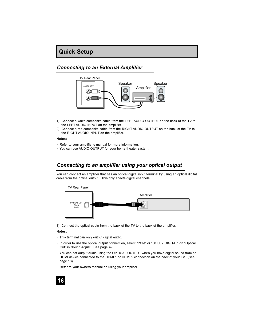 JVC AV-30W777, AV-30W767 manual Connecting to an External Amplifier, Connecting to an amplifier using your optical output 