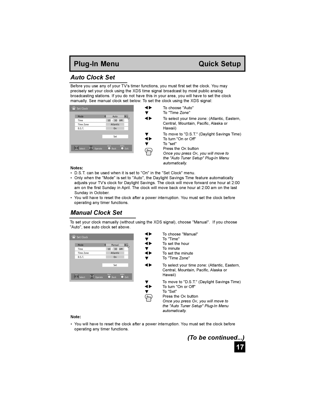 JVC AV-32F577, AV-27F577, AV-32WF47, AV-32MF47, AV-27MF47 manual Plug-In Menu Quick Setup 