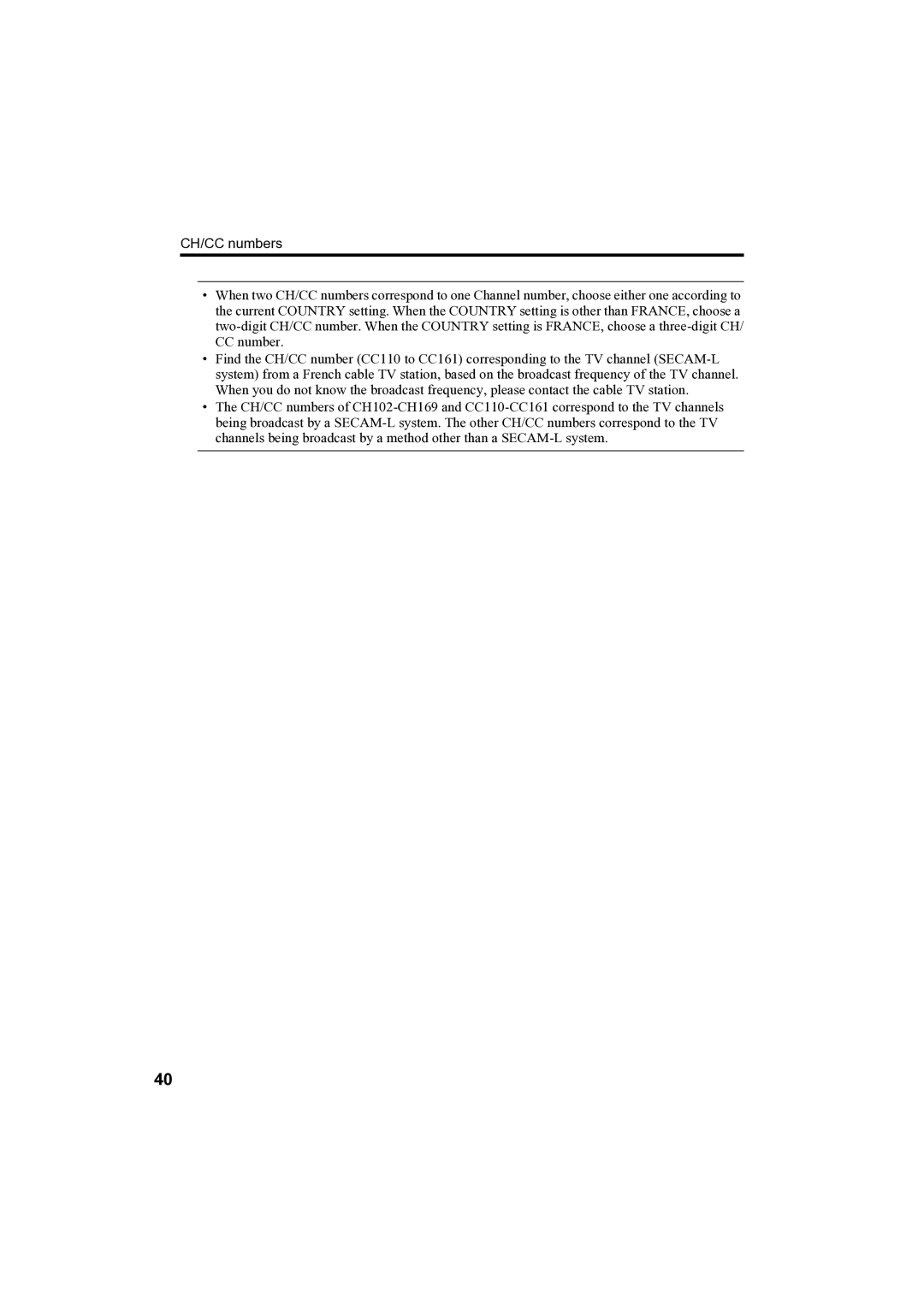 JVC AV-32H35SAE manual CH/CC numbers 