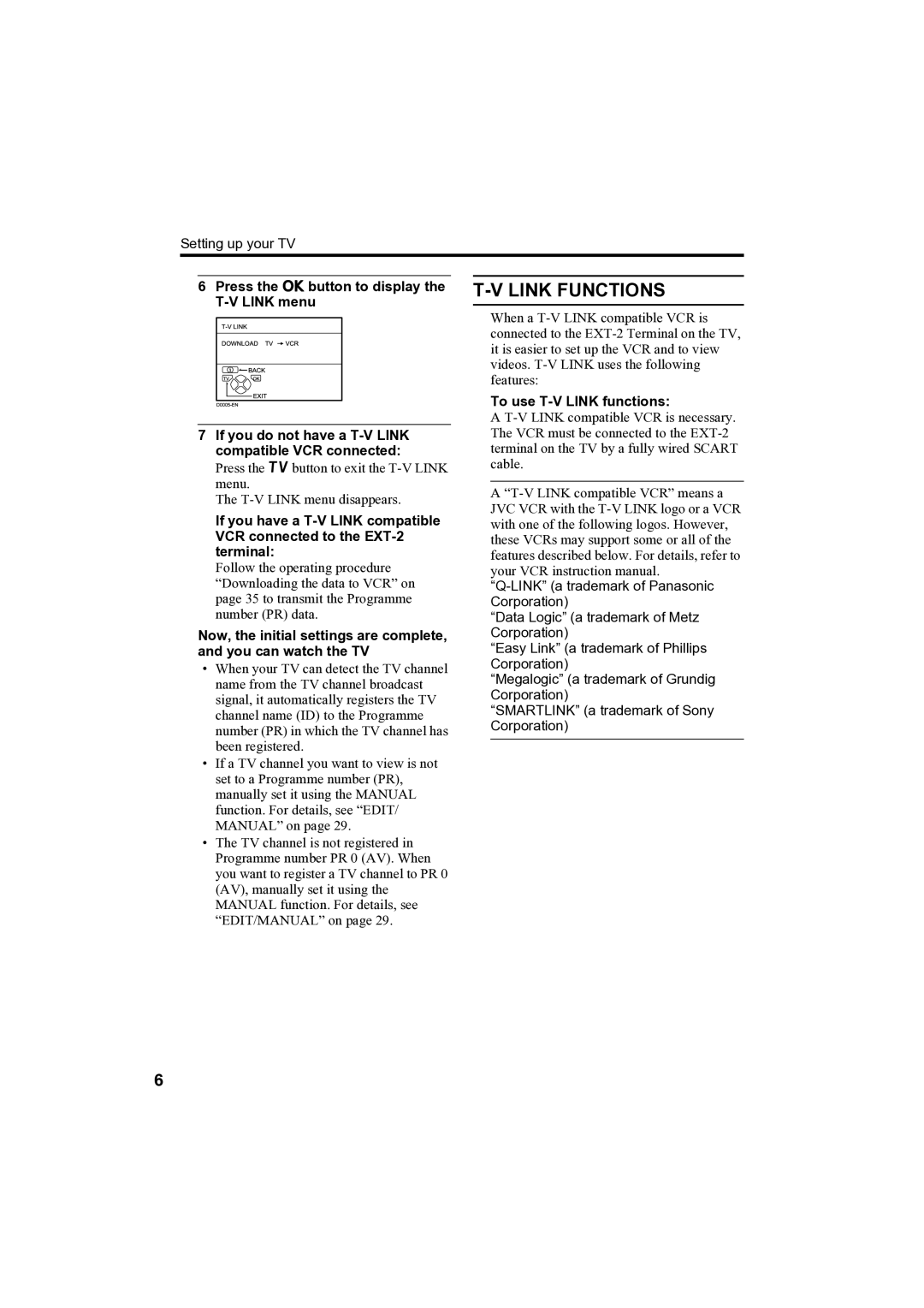 JVC AV-32H35SAE manual Link Functions 