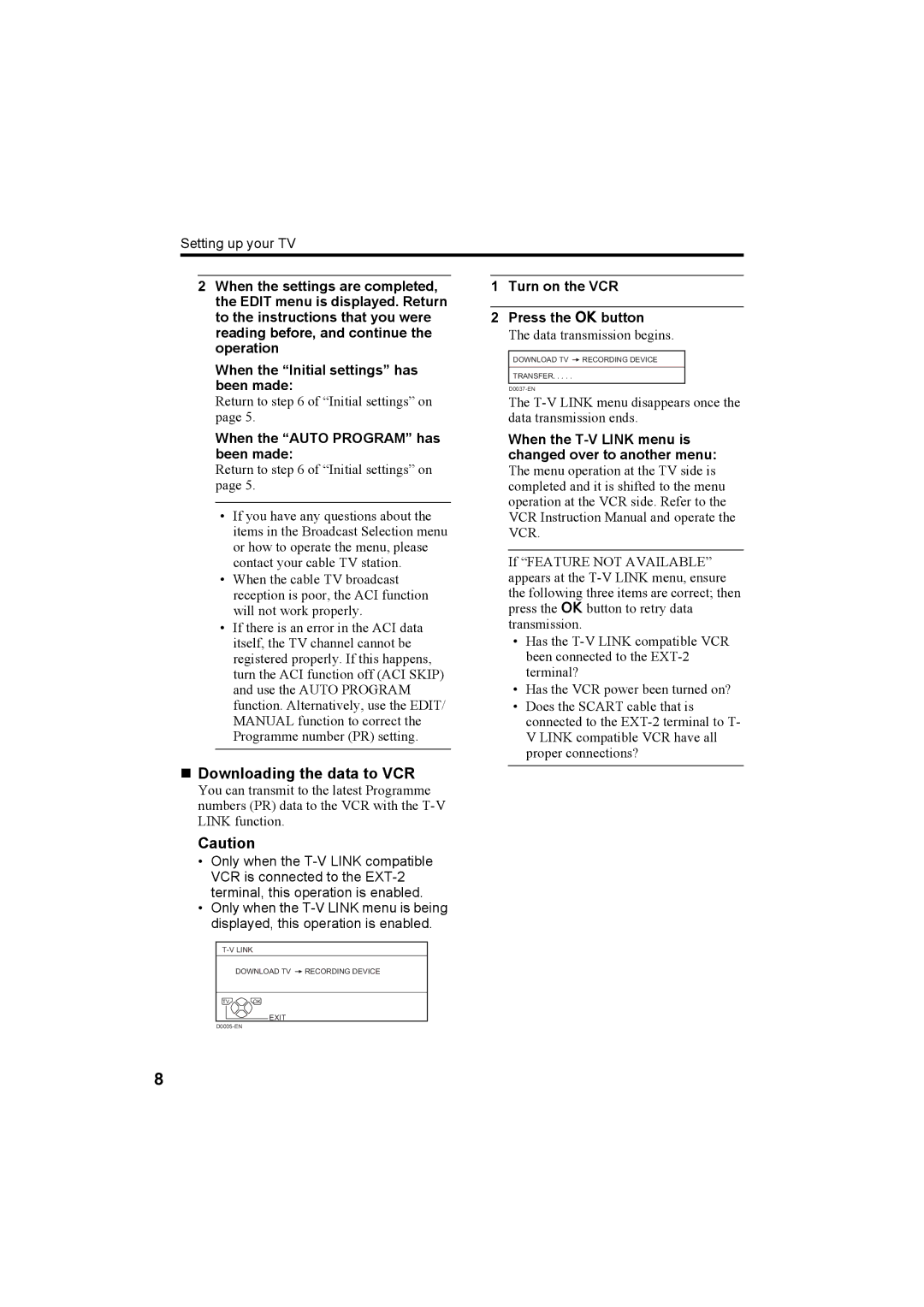 JVC AV-32H5SA manual „ Downloading the data to VCR, When the Auto Program has been made, Turn on the VCR Press the a button 