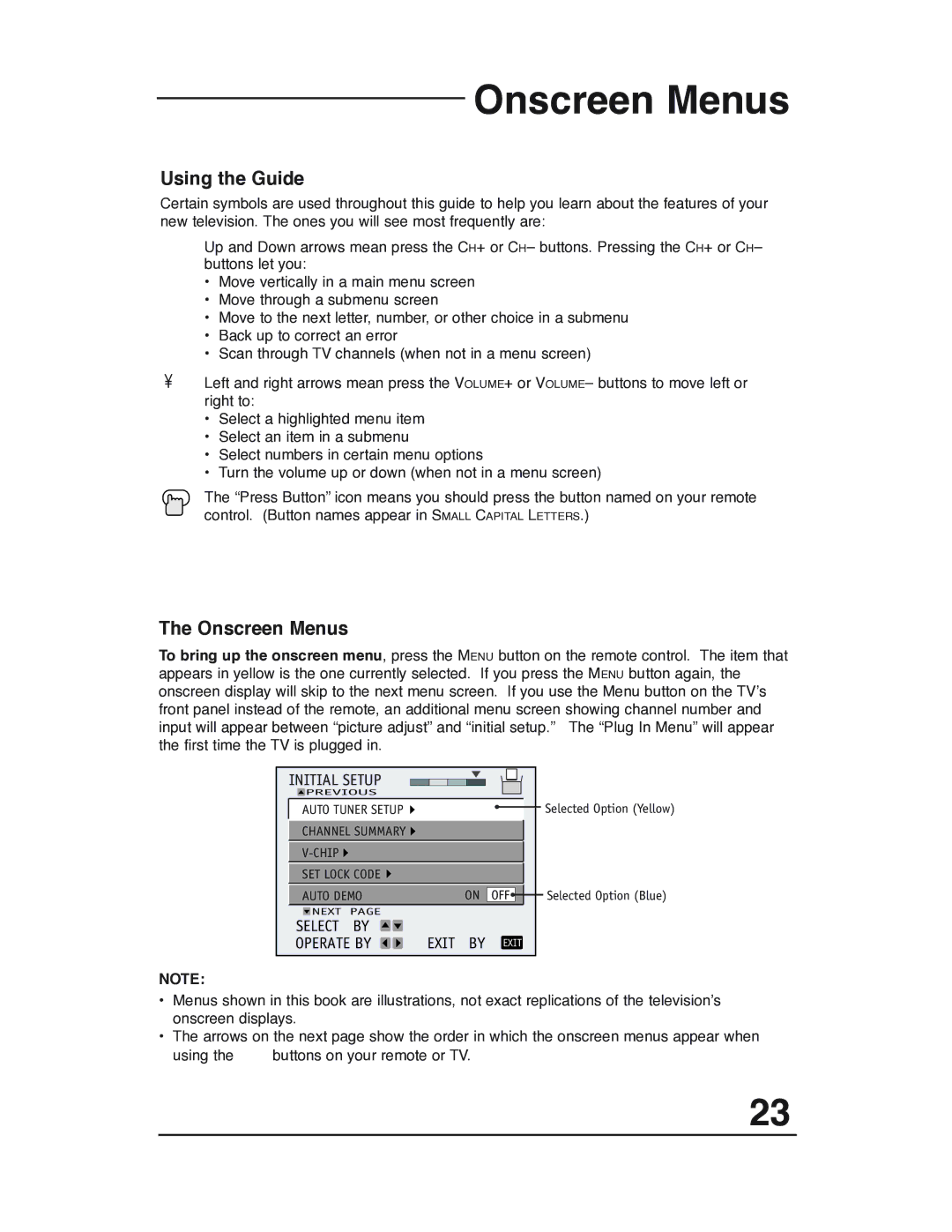 JVC AV 32P903 manual Onscreen Menus, Using the Guide 