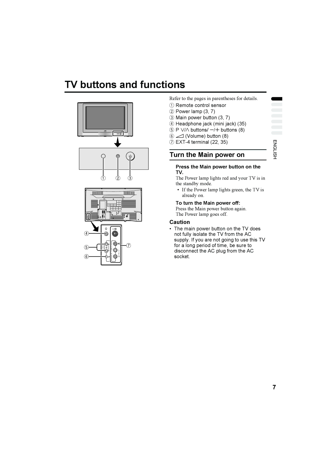 JVC AV-32R370KE, AV-28R370KE specifications Refer to the pages in parentheses for details 