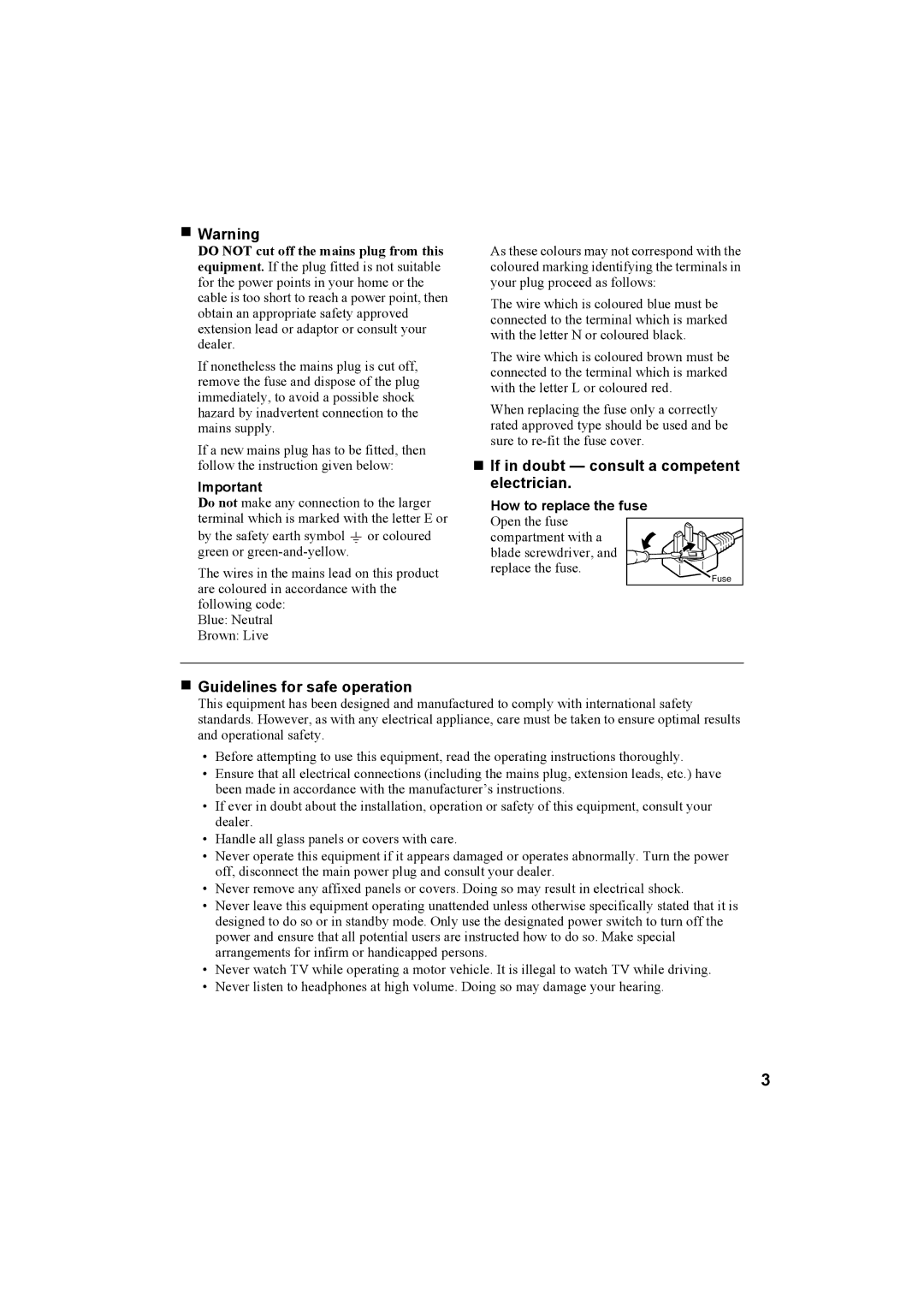 JVC AV-32R370KE, AV-28R370KE specifications „ Warning 