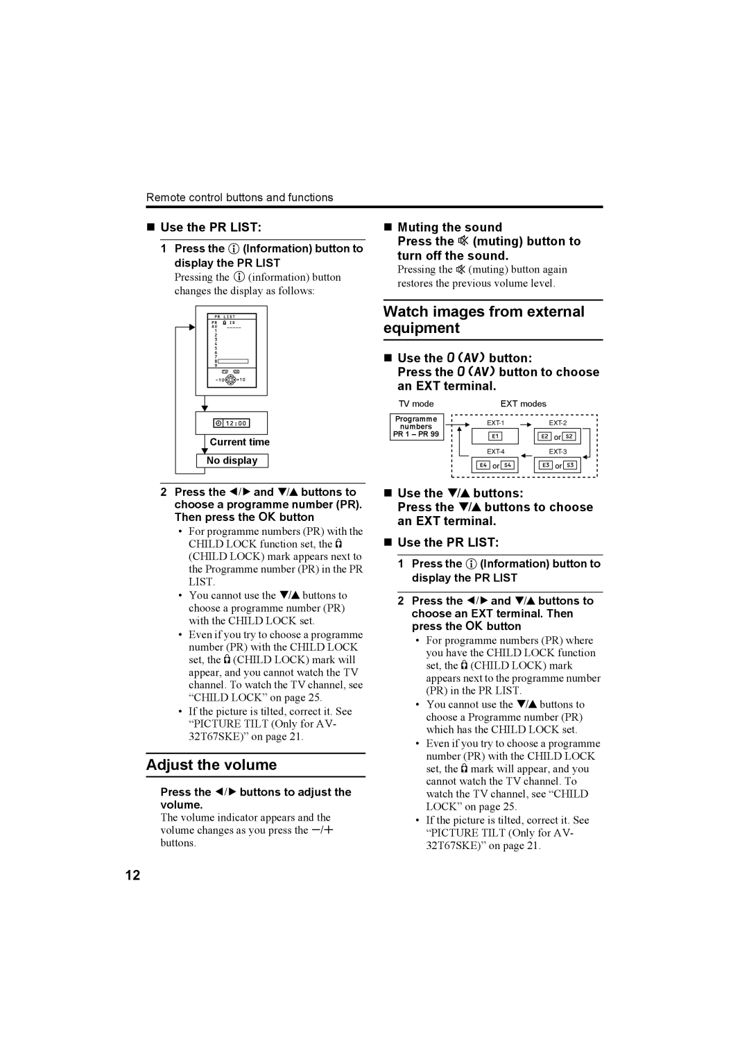 JVC AV-28R370KE, AV-32R370KE specifications Watch images from external equipment 