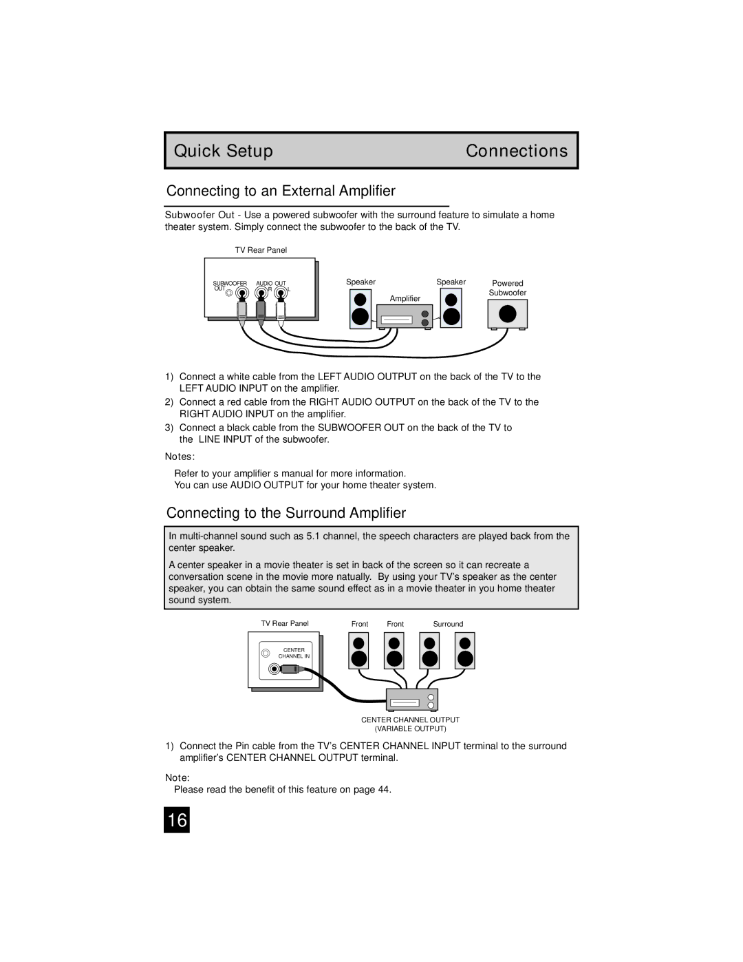 JVC AV-32S565 manual Connecting to an External Amplifier 