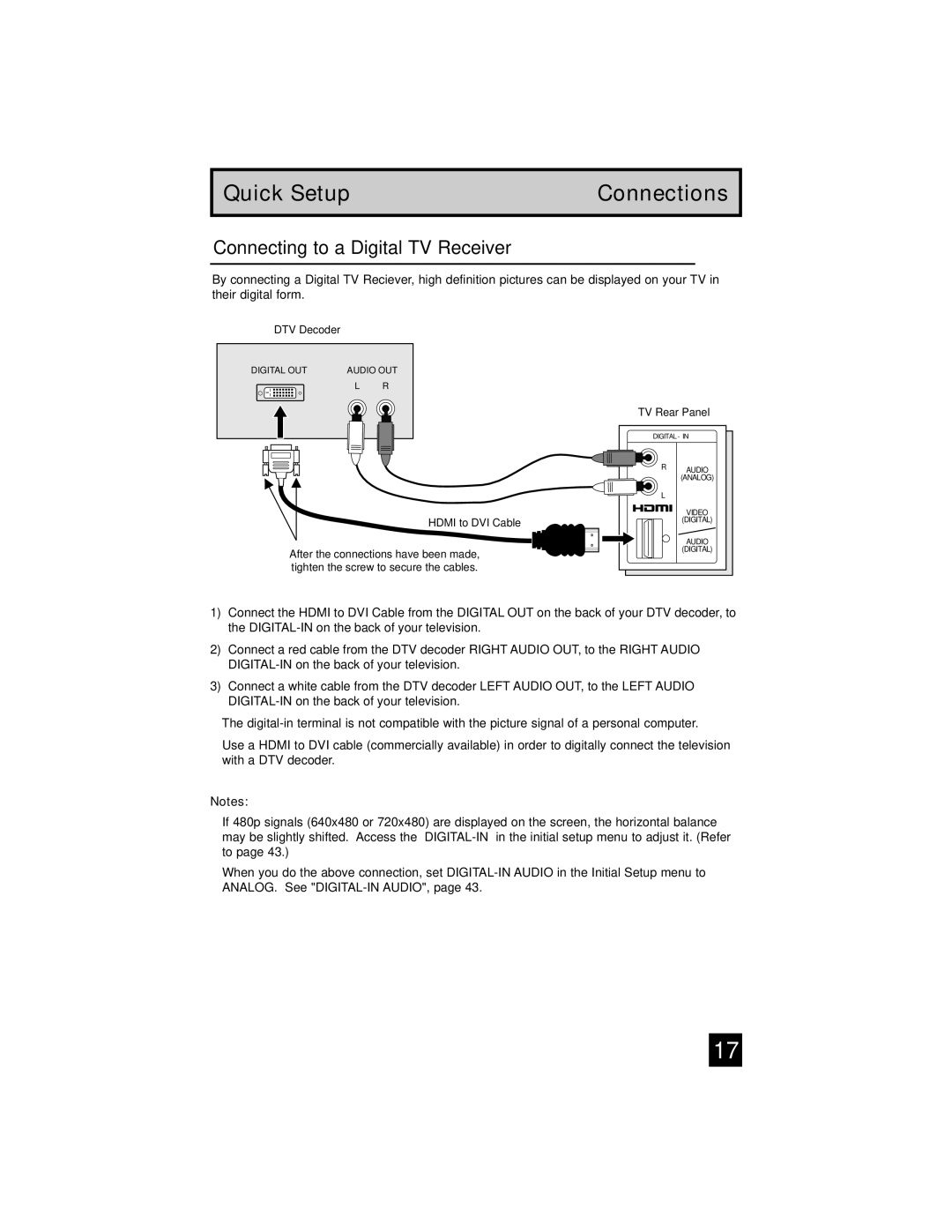 JVC AV-32S565 manual Connecting to a Digital TV Receiver 