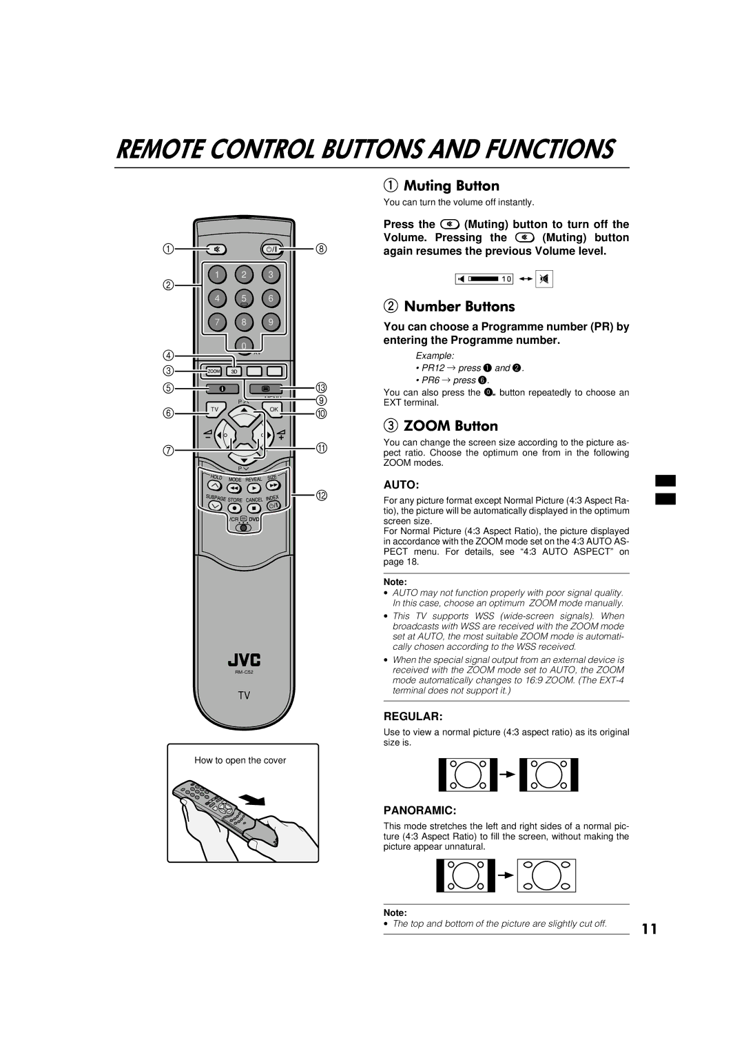 JVC AV-32WFR1EK, AV-28WFR1EK specifications Auto, Regular, Panoramic 