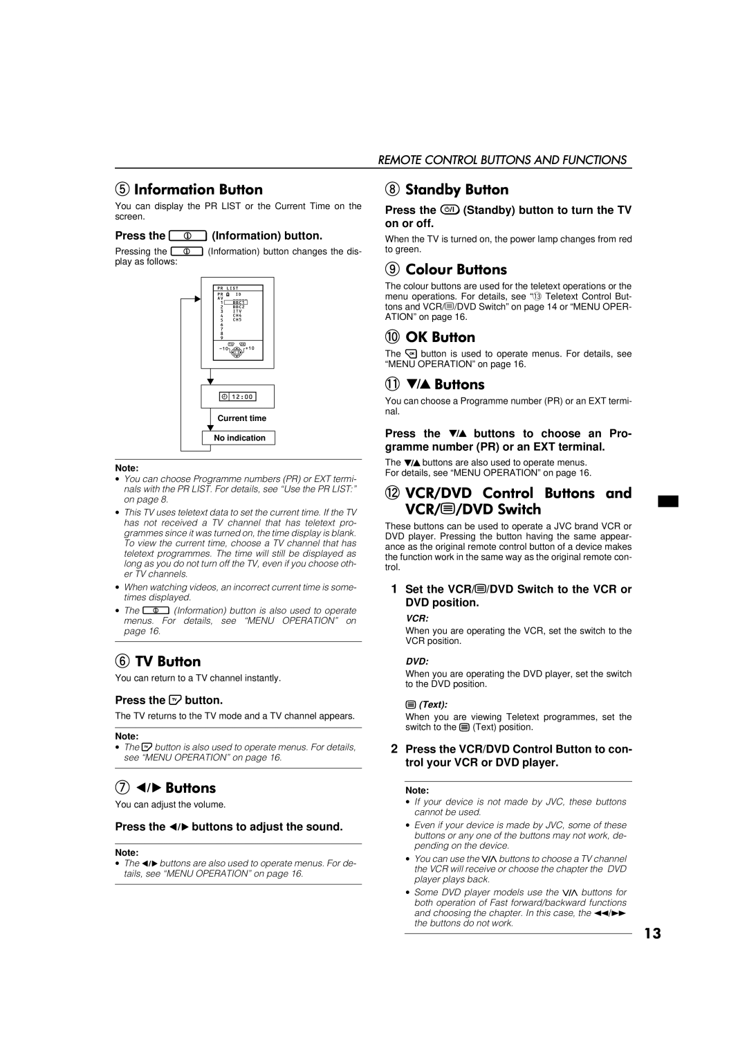 JVC AV-32WFR1EK, AV-28WFR1EK specifications Press the Information button, Press the buttons to adjust the sound, Text 