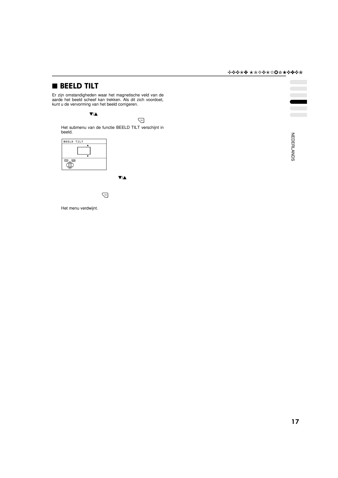 JVC AV-32WFT1EP, AV-28WFT1EP manual Beeld Mogelijkheden 