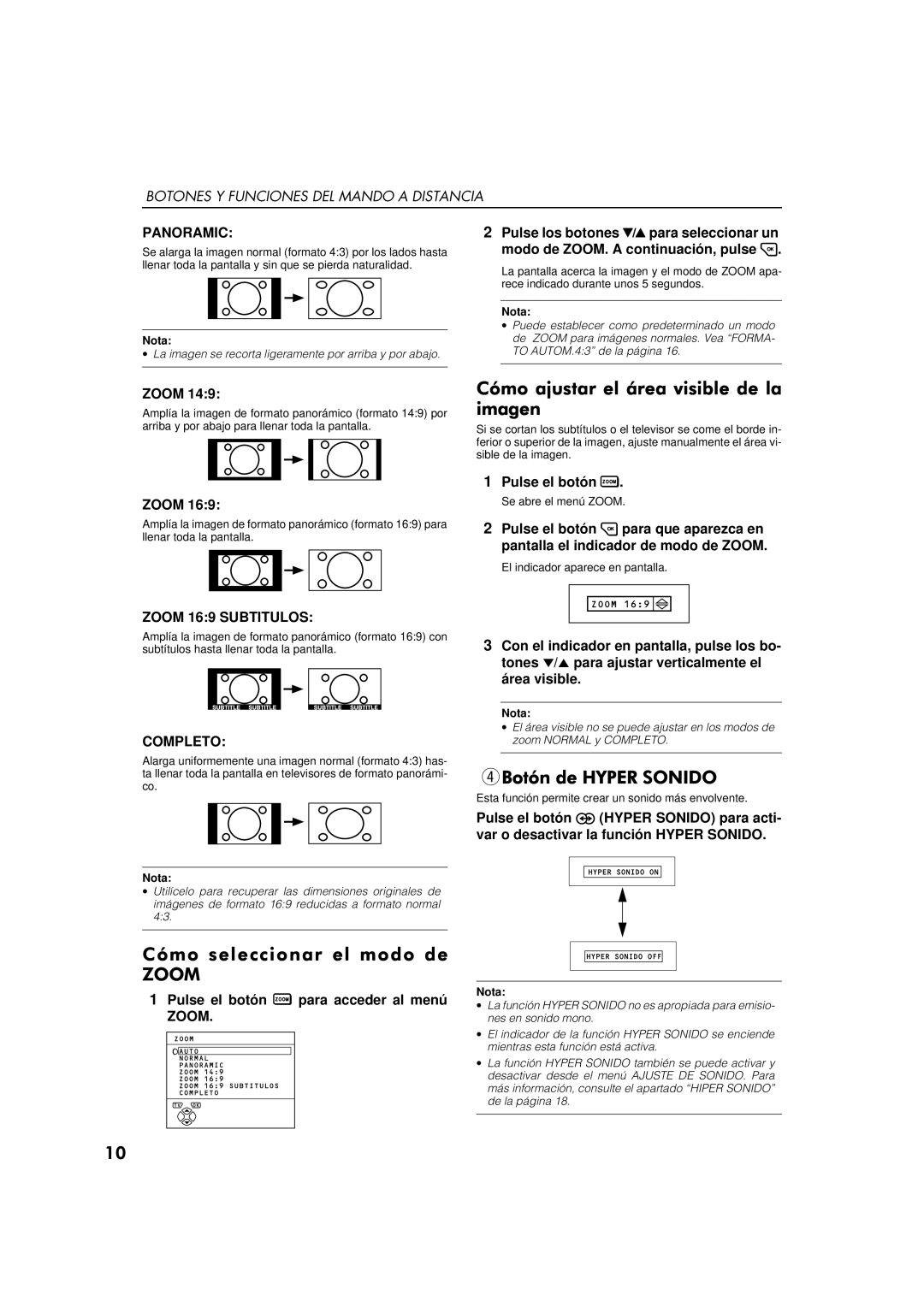 JVC AV-32WFT1EP, AV-28WFT1EP manual Zoom 169 Subtitulos, Completo 