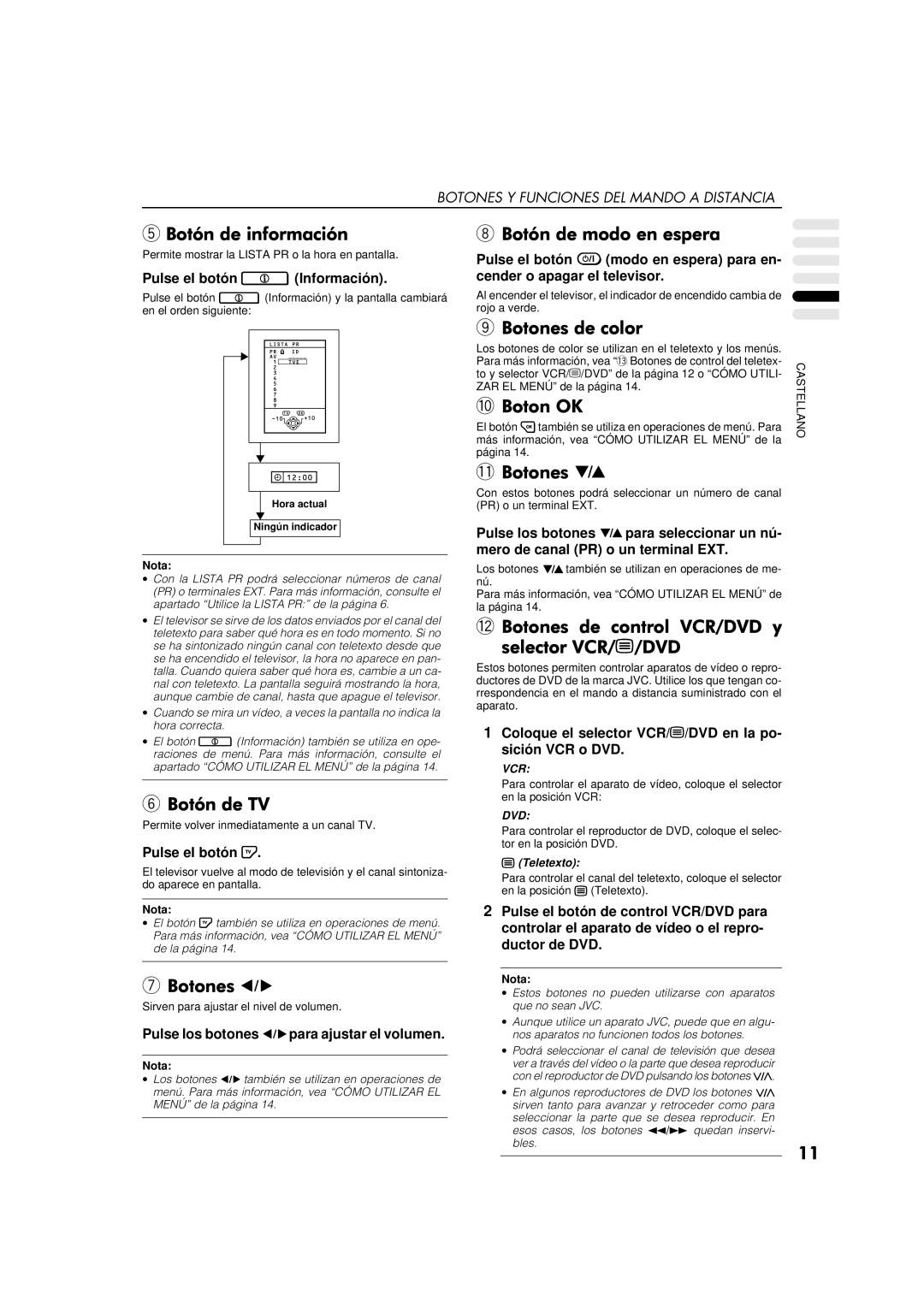 JVC AV-32WFT1EP, AV-28WFT1EP manual 033-0, Pulse el botón Información, Pulse los botones para ajustar el volumen, Teletexto 