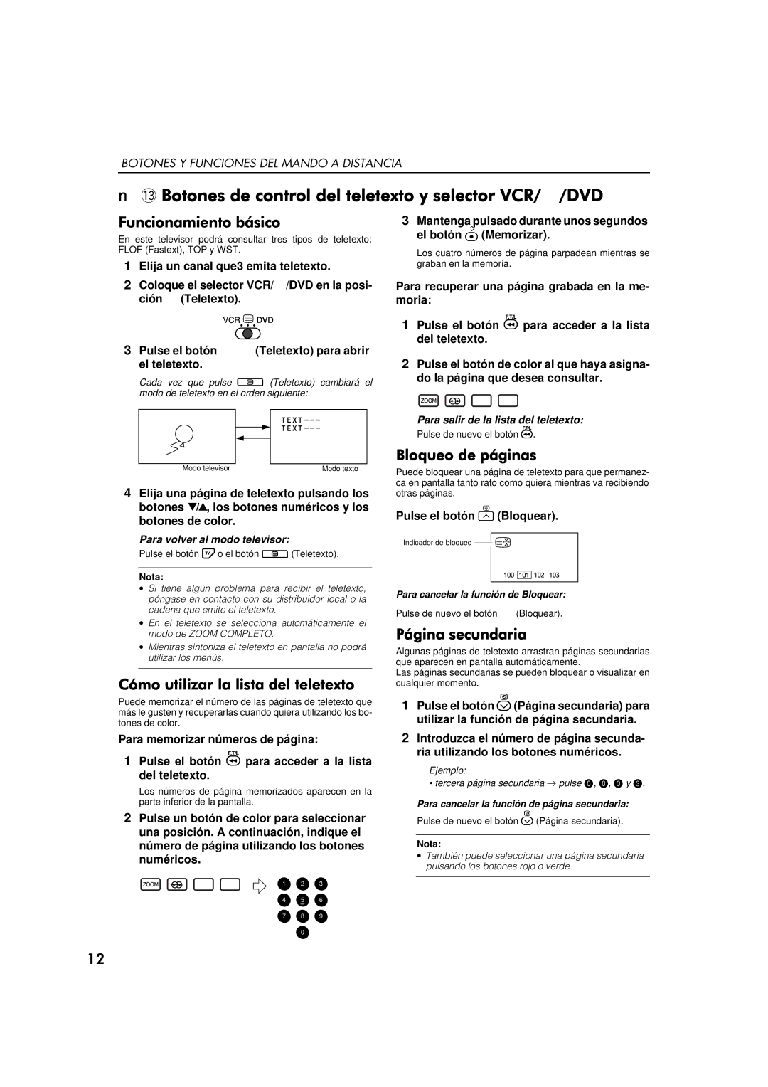 JVC AV-32WFT1EP, AV-28WFT1EP manual 81!$, Pulse el botón Bloquear, Para volver al modo televisor 