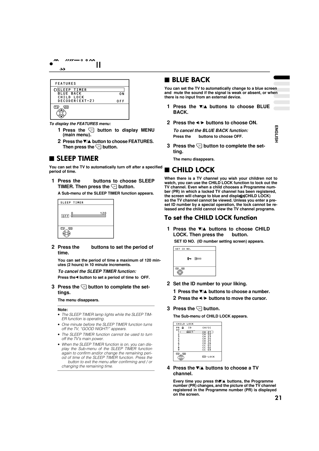 JVC AV-32WFT1EP, AV-28WFT1EP manual Back 