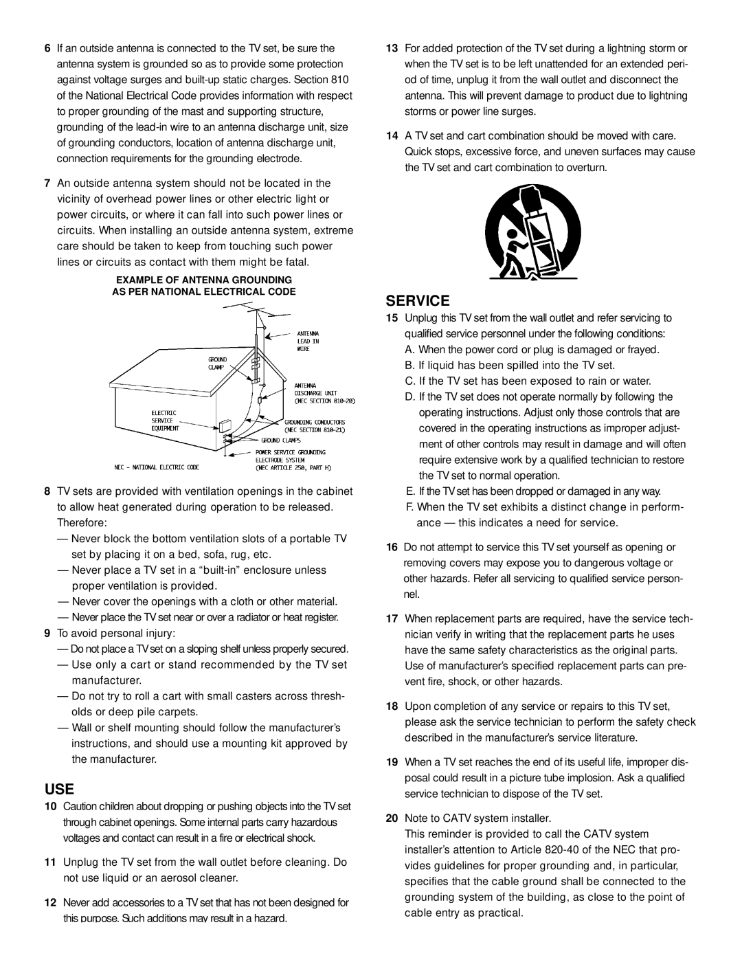 JVC AV-32D501, AV-36D501 manual Use 