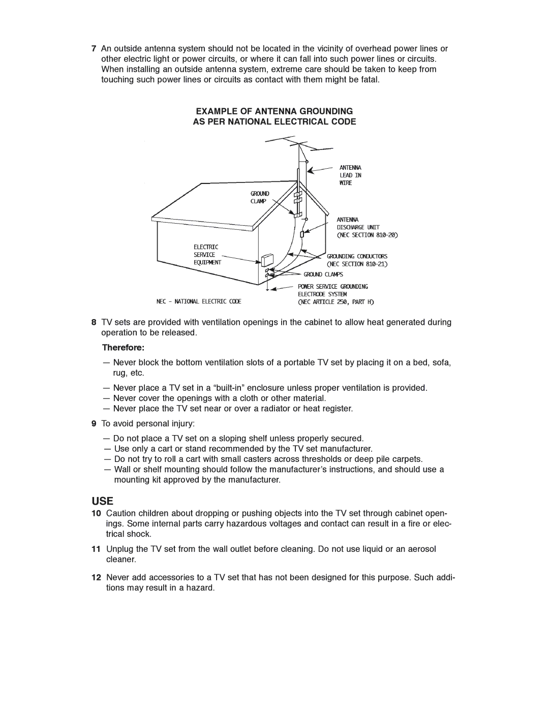 JVC AV 27D503, AV-36D503, AV-36D303, AV-36D203, AV-32D503, AV-32D303, AV-32D203, AV-27D503 manual Use, Therefore 