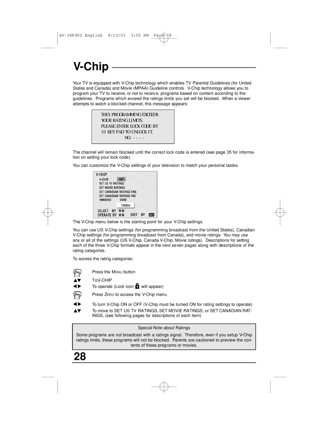 JVC AV-36P902 manual Chip 