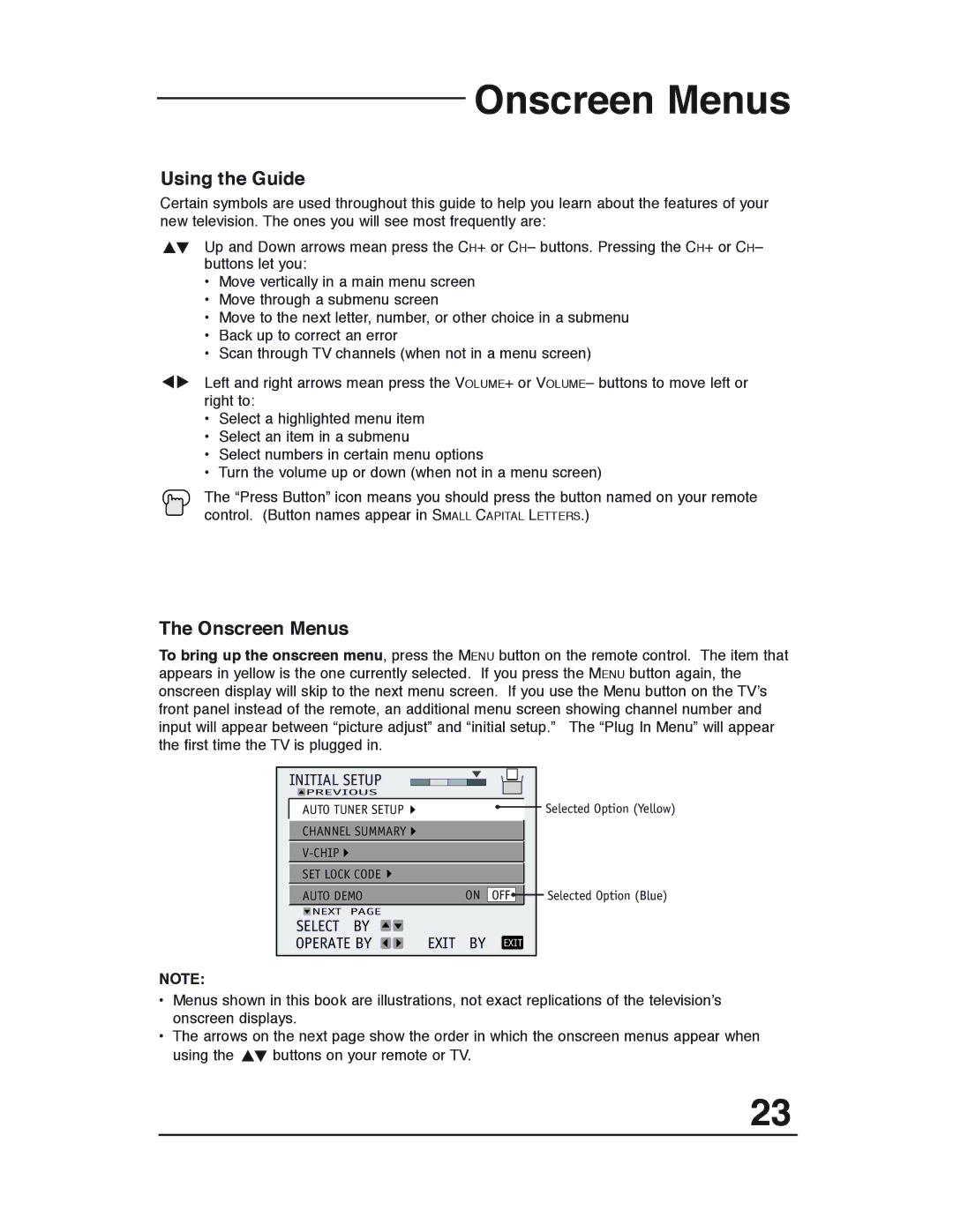 JVC AV 36P903 manual Onscreen Menus, Using the Guide 