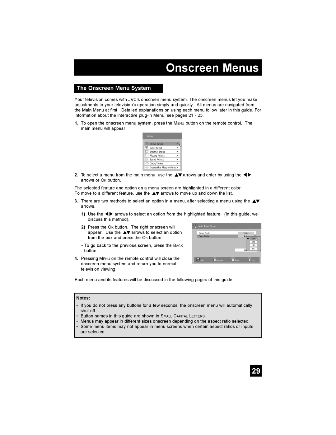 JVC AV-56P787, AV-48P787, AV 48P777, AV 56P777 manual The Onscreen Menu System, Onscreen Menus 