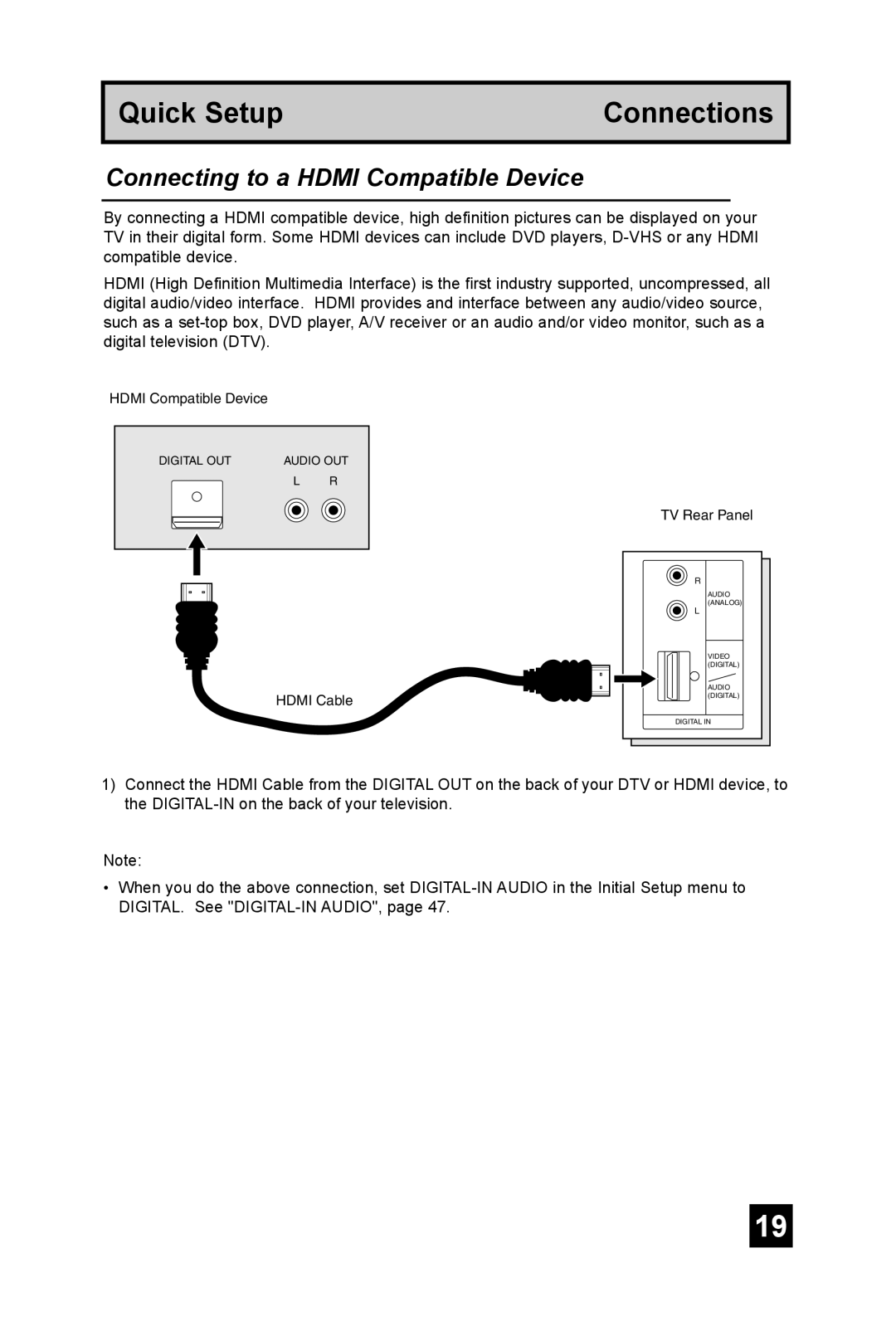 JVC AV 48P575, AV 56P575, AV-56P585 manual Connecting to a Hdmi Compatible Device 