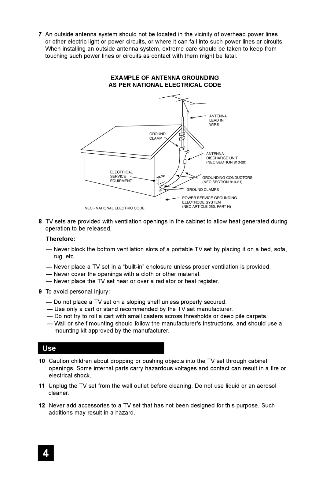 JVC AV 48P575, AV 56P575, AV-56P585 manual Use, Therefore 