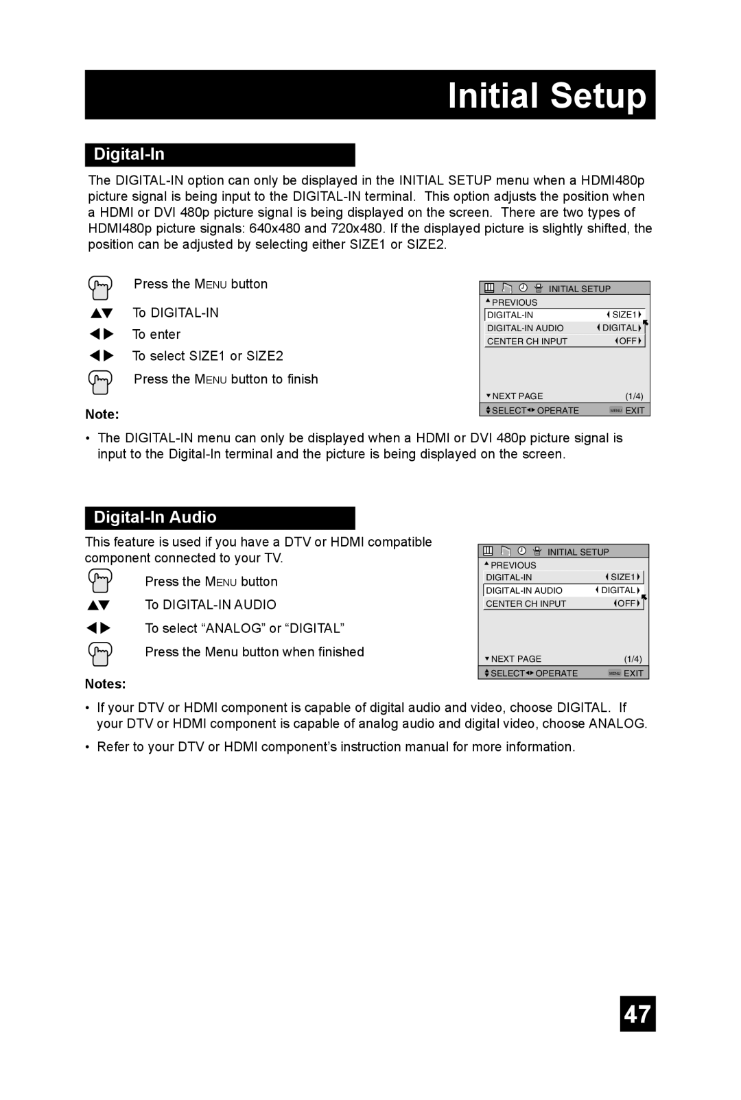 JVC AV-56P585, AV 56P575, AV 48P575 manual Digital-In Audio 