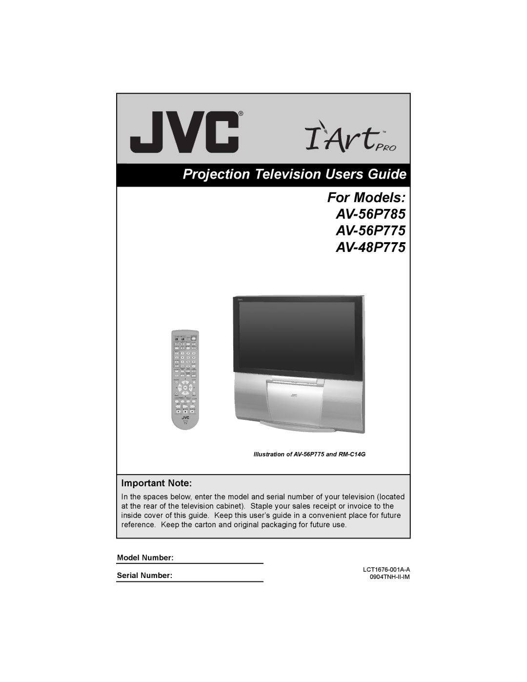 JVC AV 48P775, AV 56P775, AV-56P785, AV-56P775, AV-48P775 manual Projection Television Users Guide 