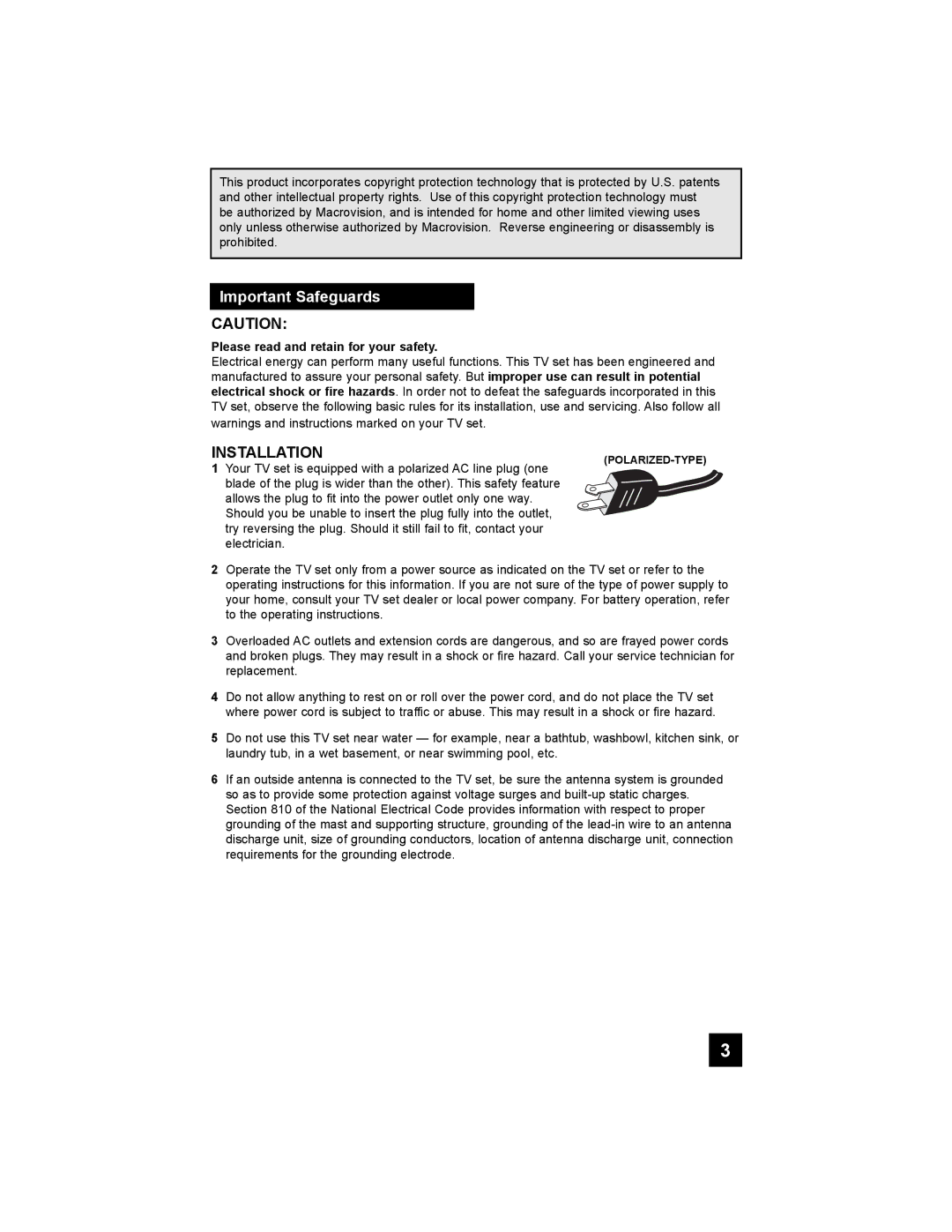 JVC AV 56P775, AV 48P775, AV-56P785, AV-56P775, AV-48P775 manual Important Safeguards, Please read and retain for your safety 