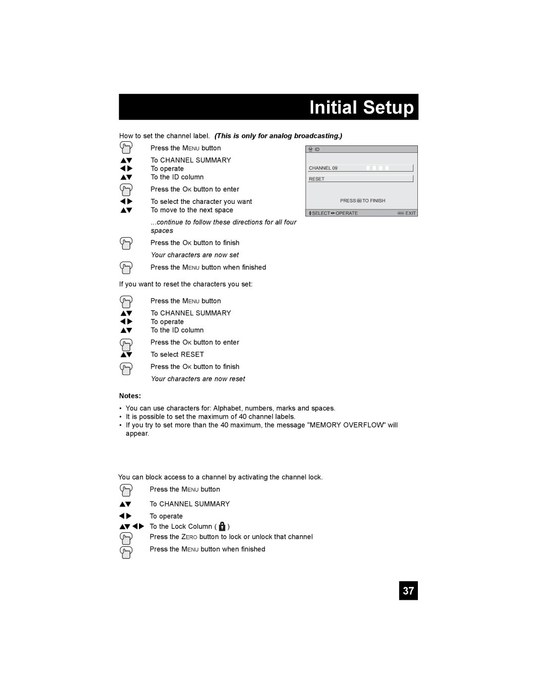 JVC AV 48P775, AV 56P775, AV-56P785, AV-56P775, AV-48P775 manual Continue to follow these directions for all four spaces 