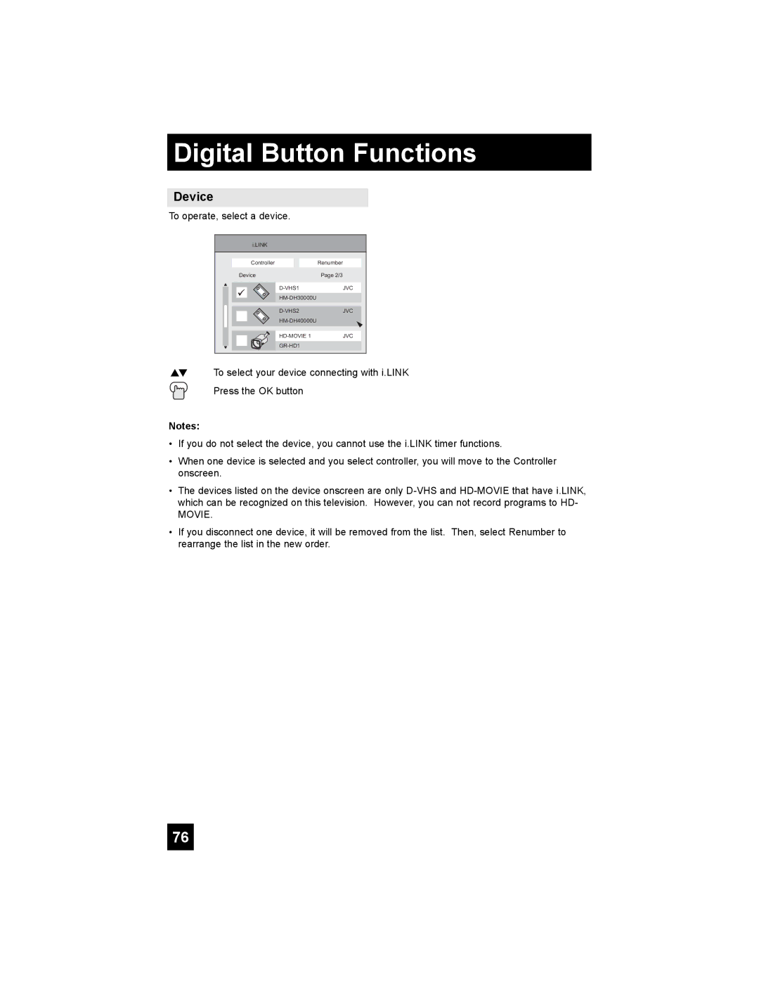 JVC AV 48P775, AV 56P775, AV-56P785, AV-56P775, AV-48P775 manual Device, To operate, select a device 