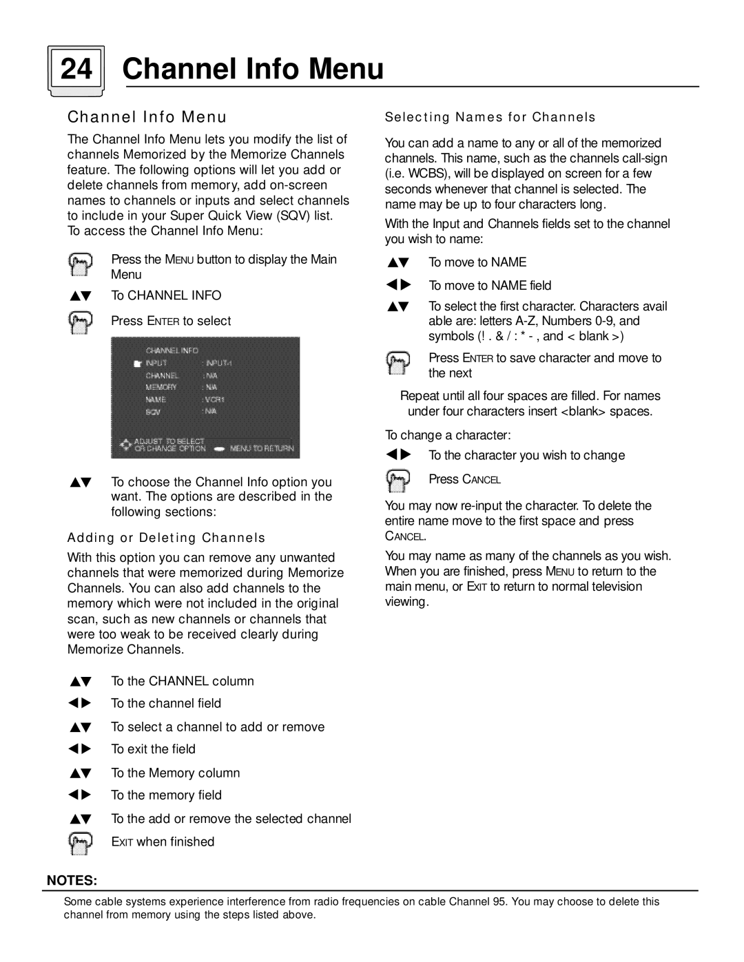 JVC AV 60D501 manual Channel Info Menu 